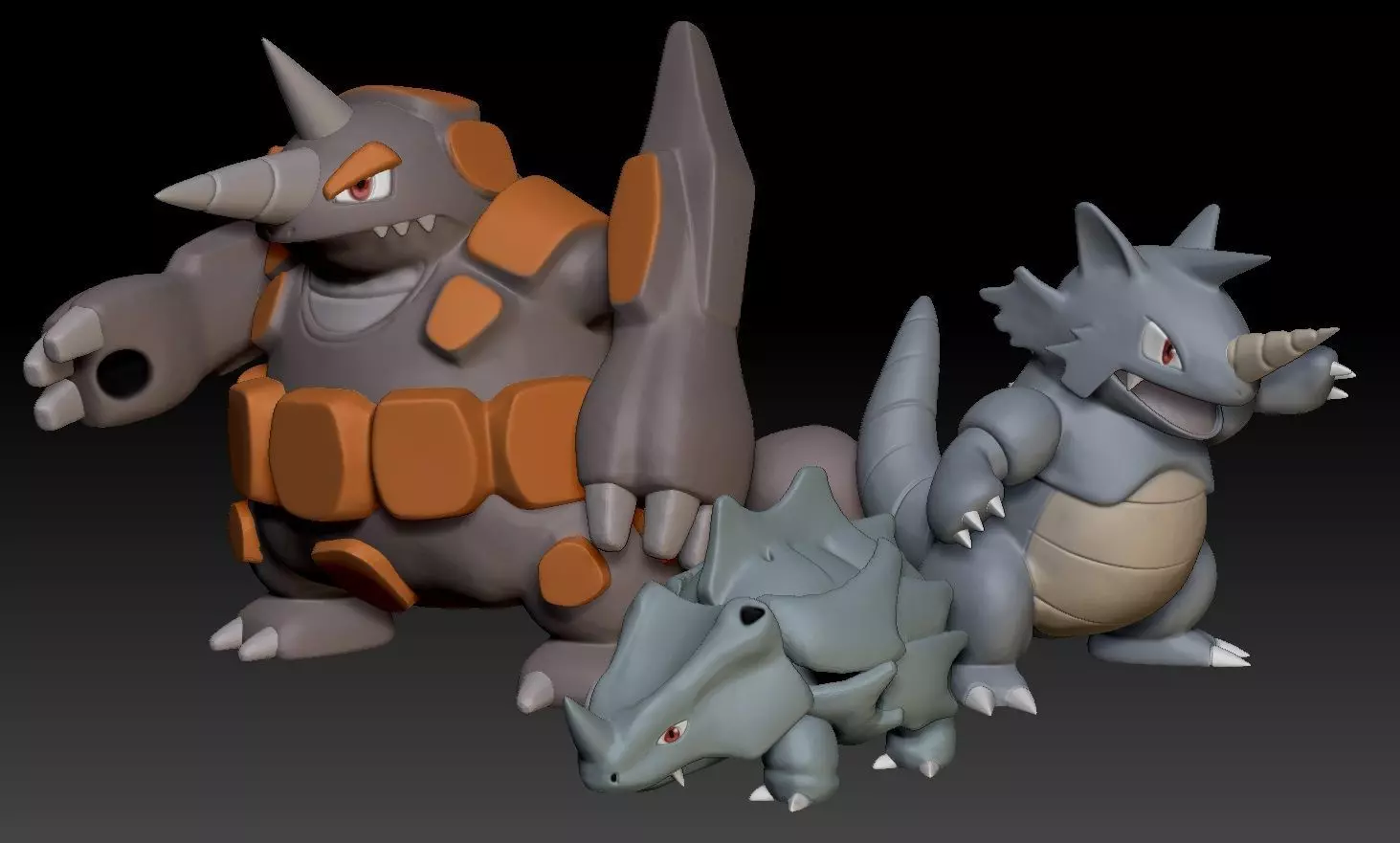 Pokemon Rhyhorn Rhydon Rhyperior 3D print model