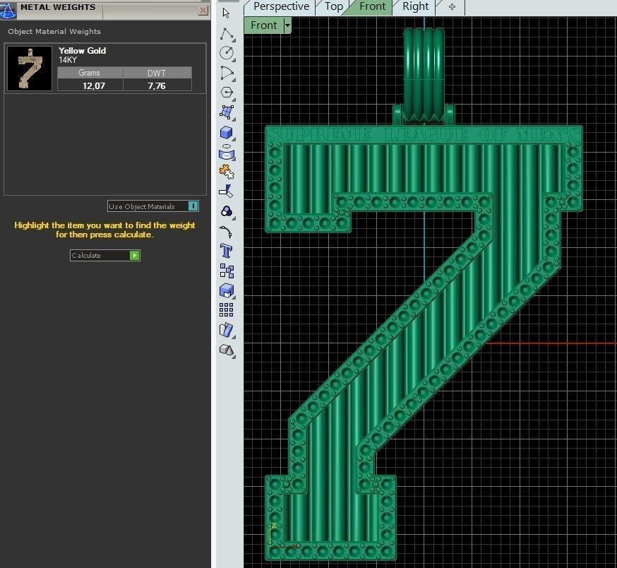 Pedant Number 7 SUPREME LEAGUE OF MAN S 3D print model_16