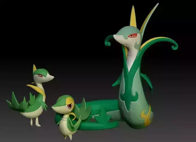Pokemon Snivy Servine Serperior 3D print model
