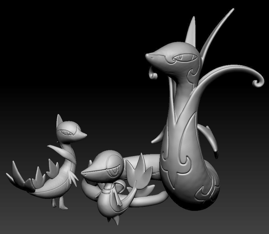Pokemon Snivy Servine Serperior 3D print model_3
