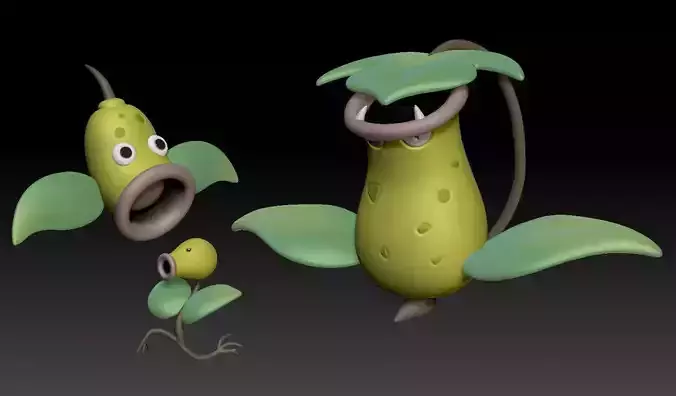 Pokemon Bellsprout Weepinbell Victreebel 3D model 3D