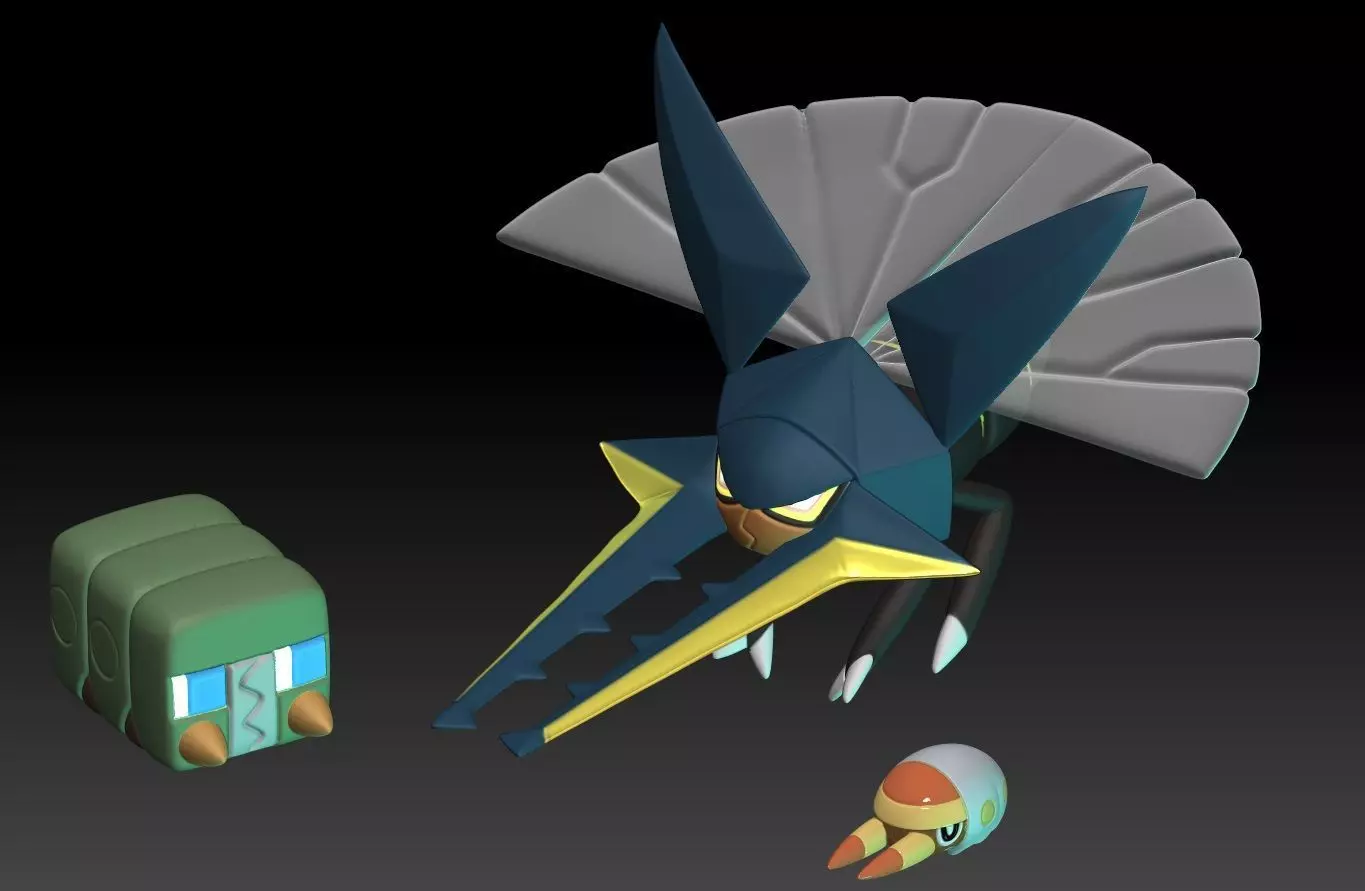 Pokemon Grubbin Charjabug Vikavolt 3D print model_0