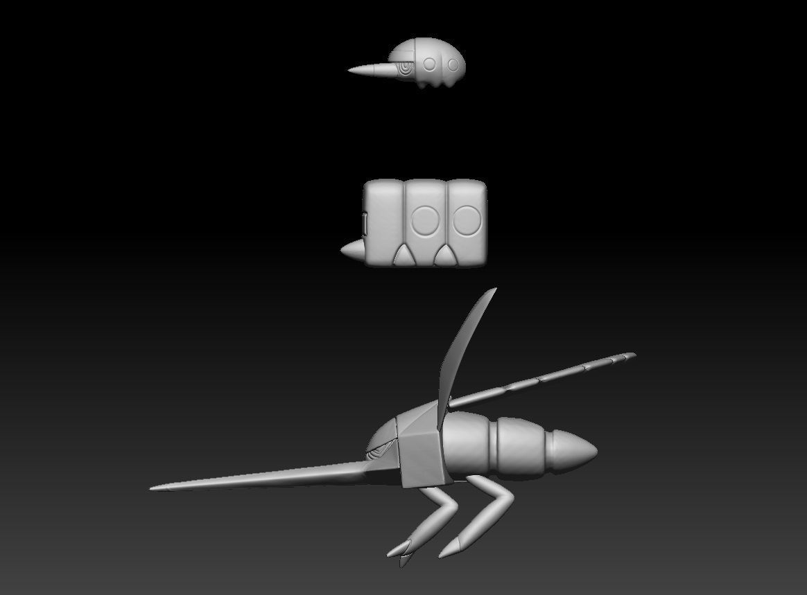 Pokemon Grubbin Charjabug Vikavolt 3D print model_1