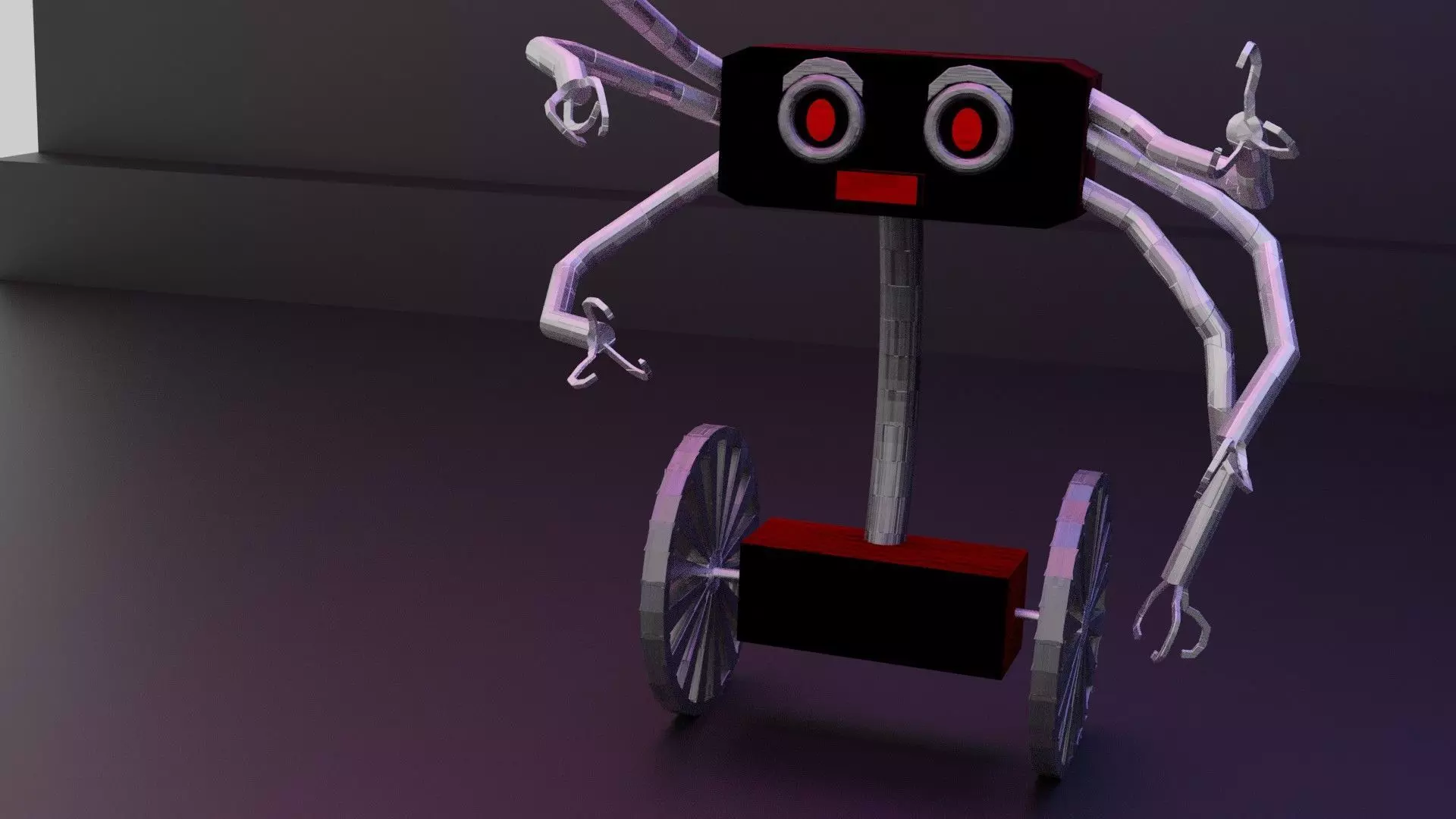 A sci-fi robot game-ready cartoon themed Low-poly 3D model_0