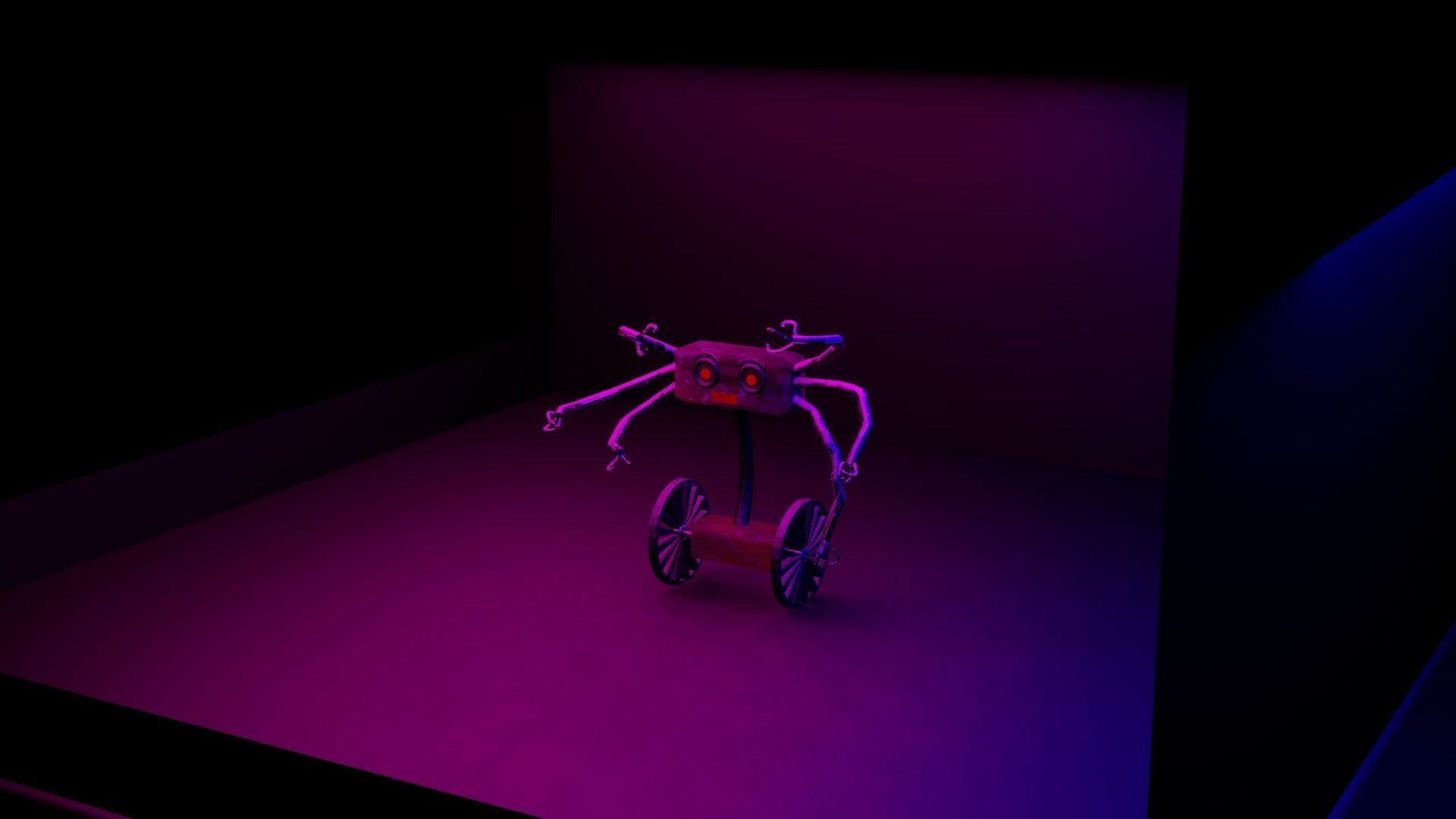 A sci-fi robot game-ready cartoon themed Low-poly 3D model_4