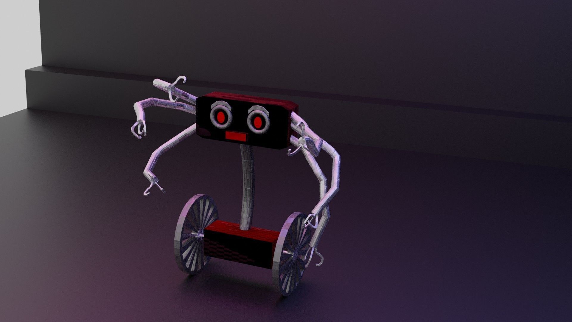 A sci-fi robot game-ready cartoon themed Low-poly 3D model_2