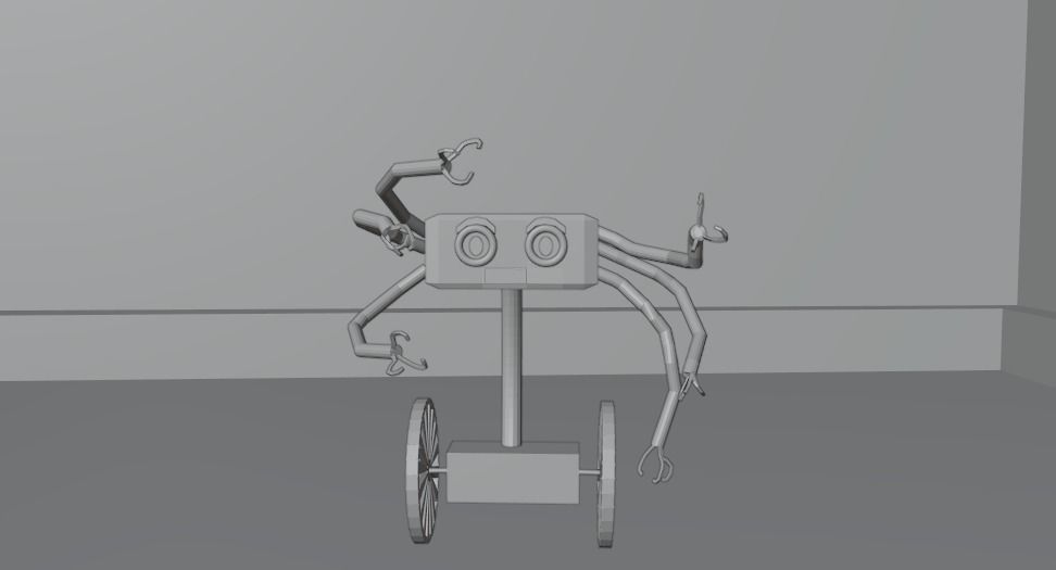 A sci-fi robot game-ready cartoon themed Low-poly 3D model_5