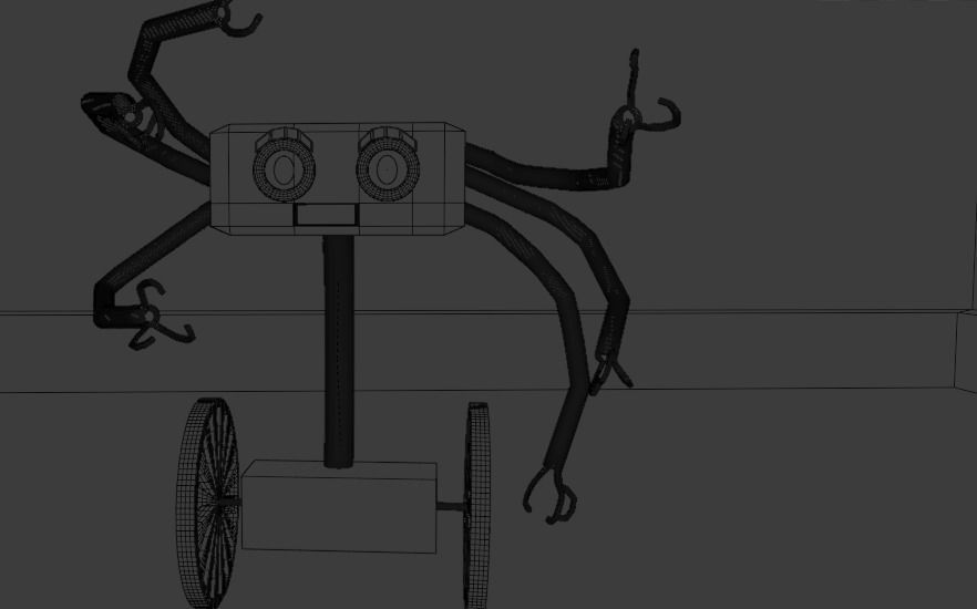 A sci-fi robot game-ready cartoon themed Low-poly 3D model_7