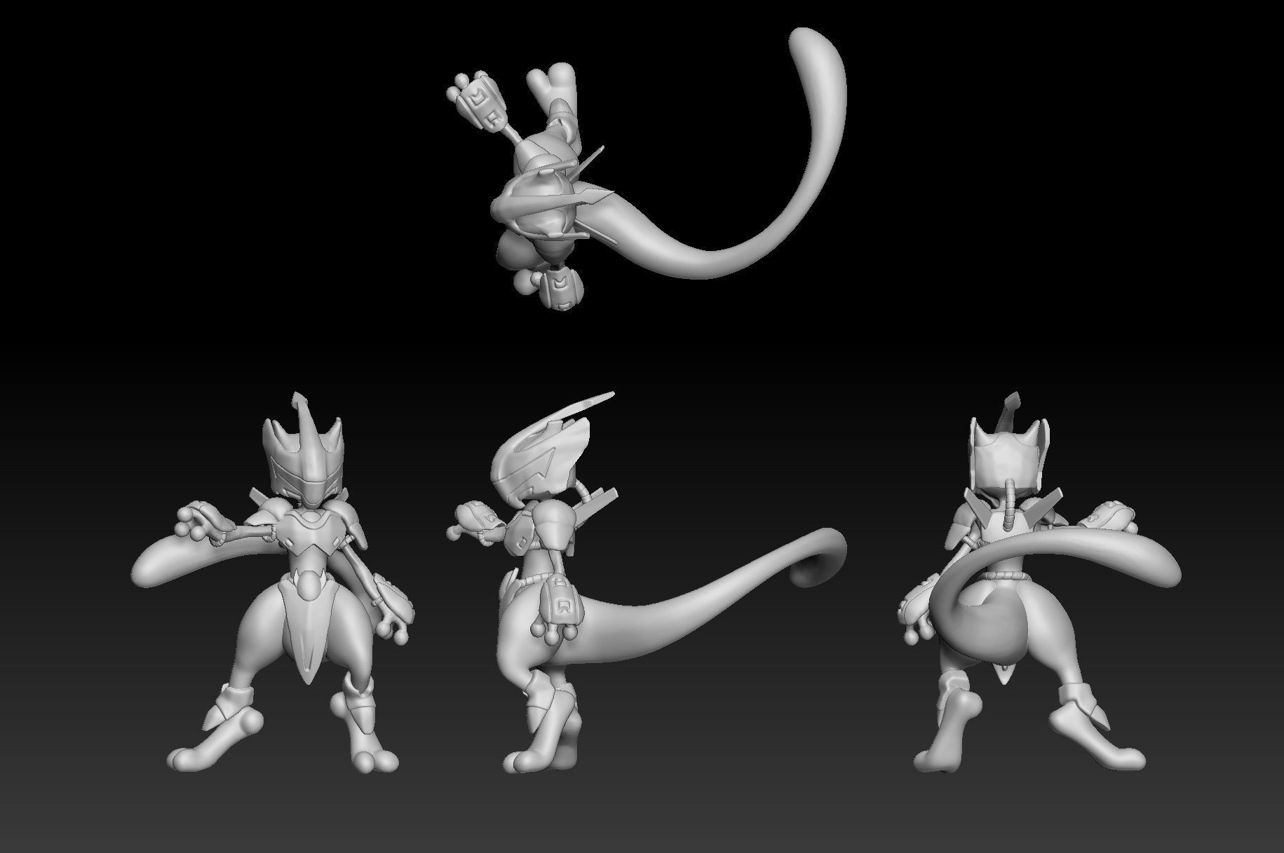Pokemon Armor Mewtwo 3D print model_1