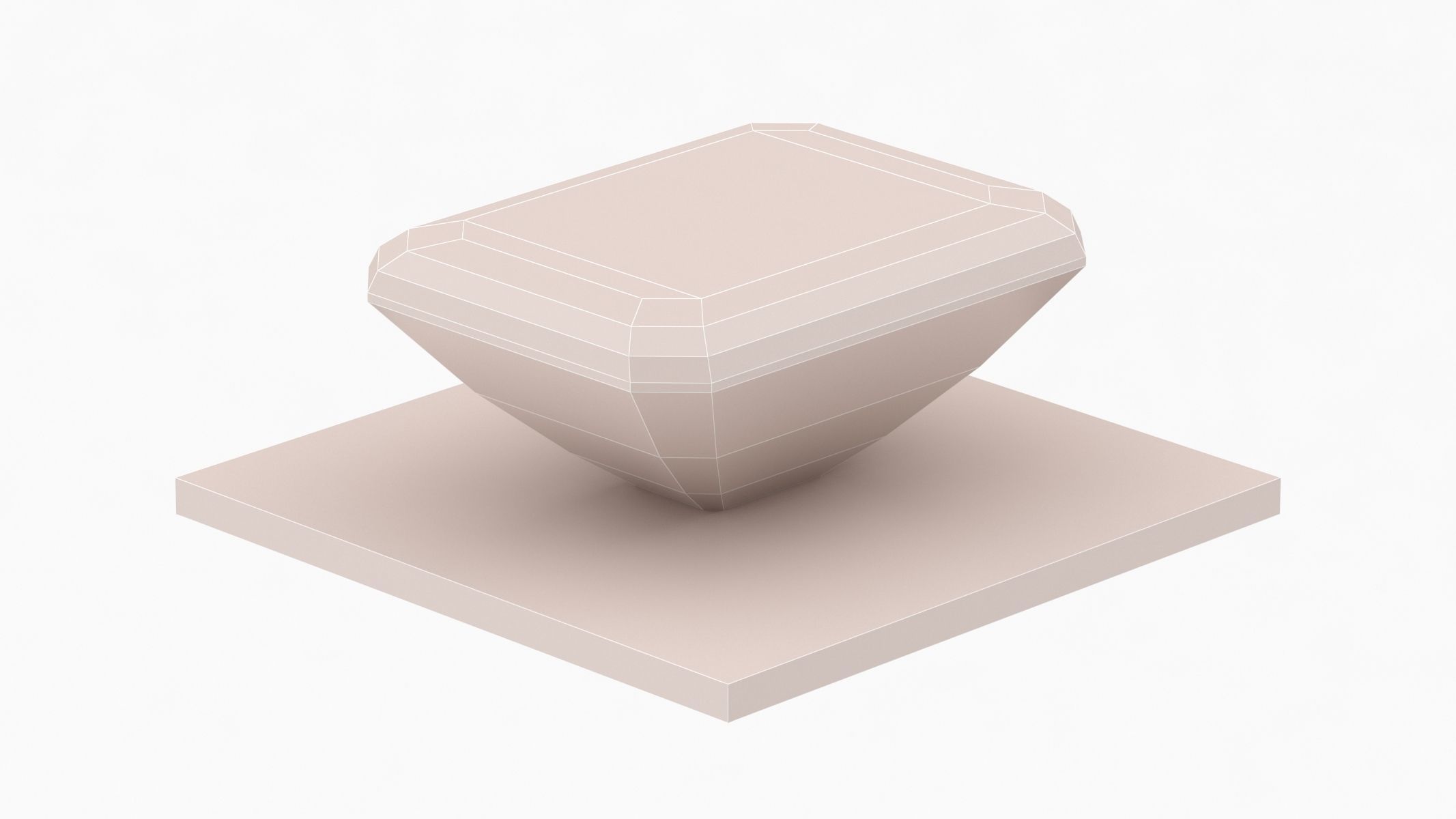 EMERALD Cut Diamond - 3D Printable 3D model_2