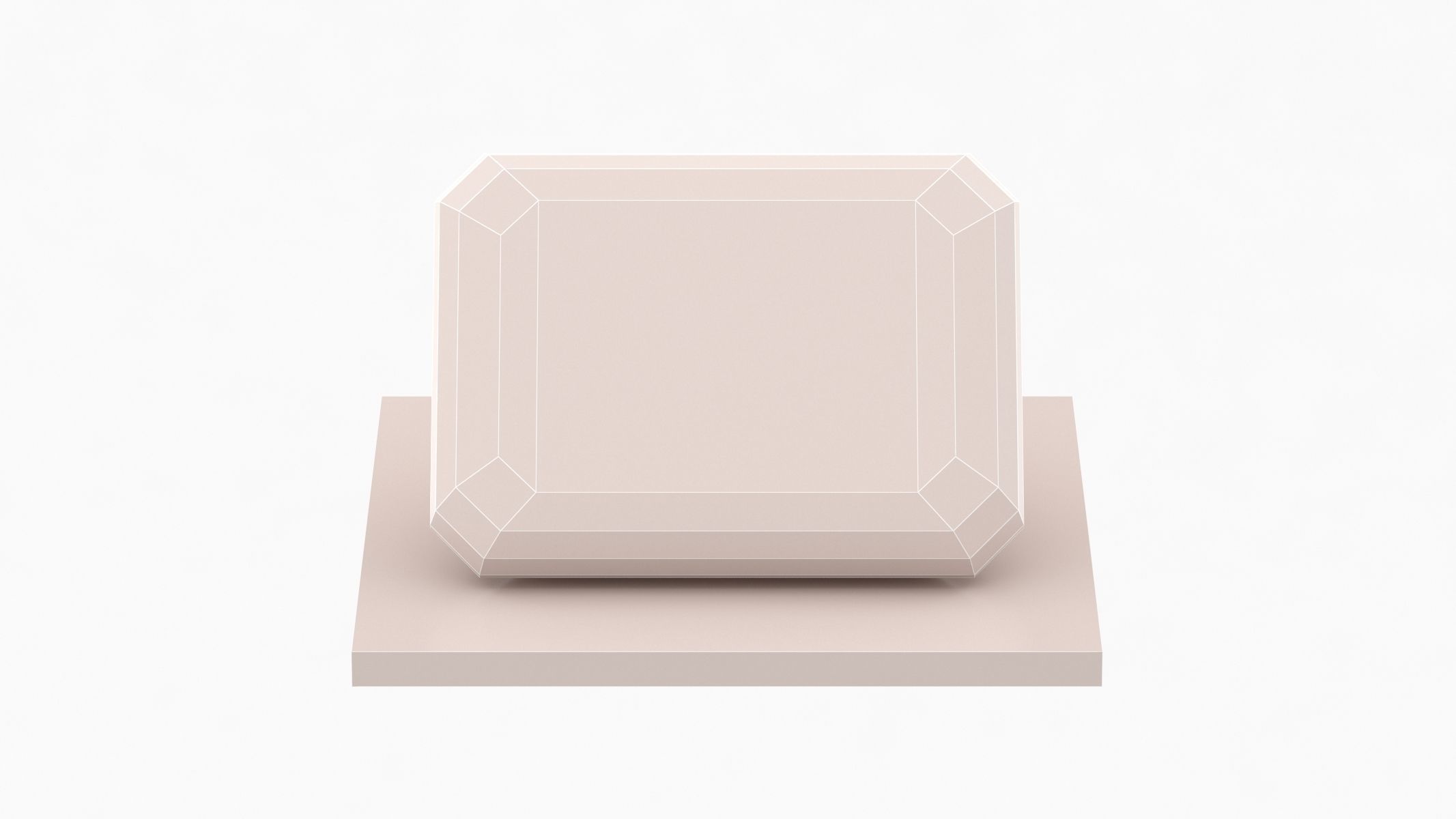 EMERALD Cut Diamond - 3D Printable 3D model_4