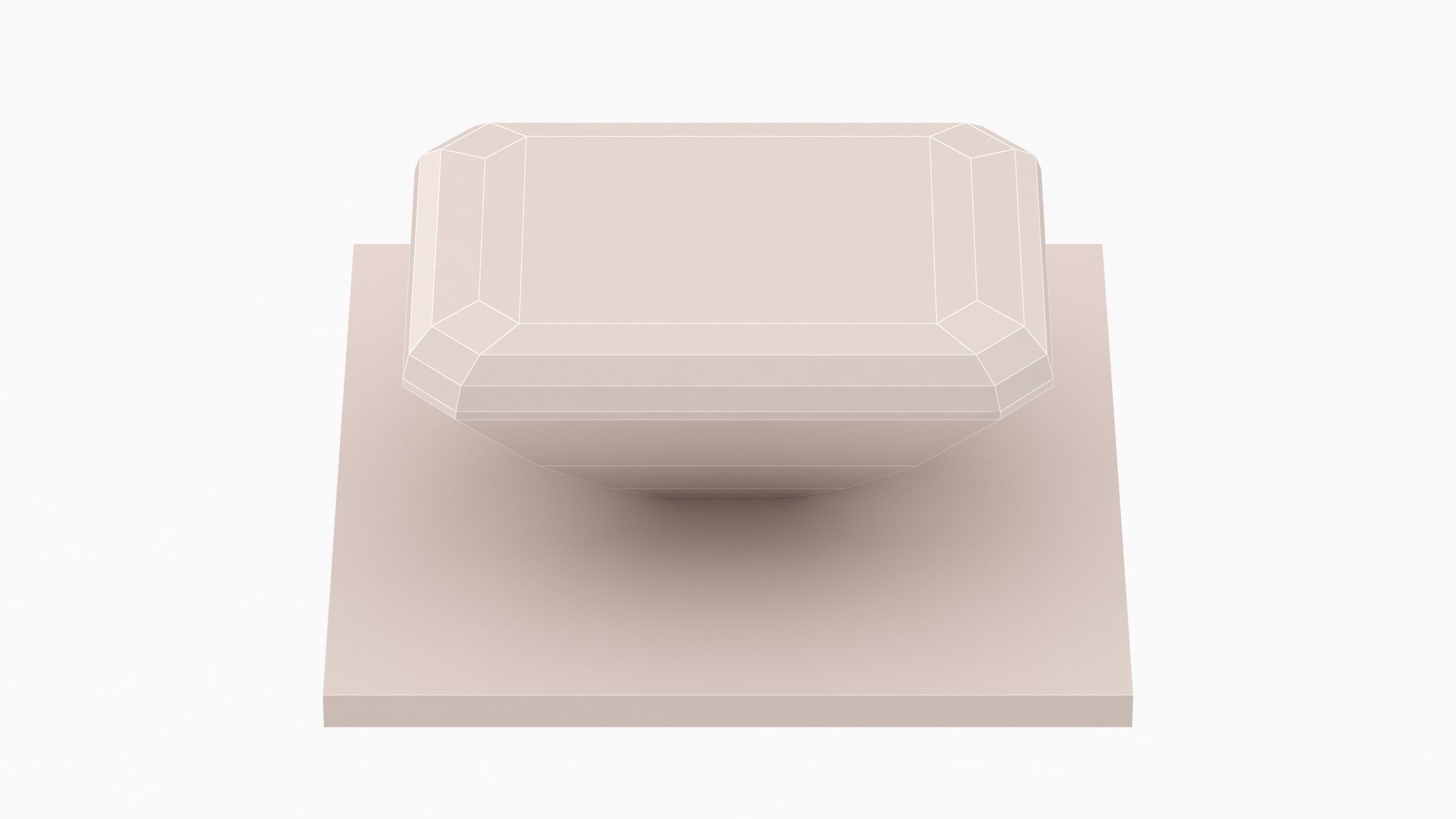 EMERALD Cut Diamond - 3D Printable 3D model_3