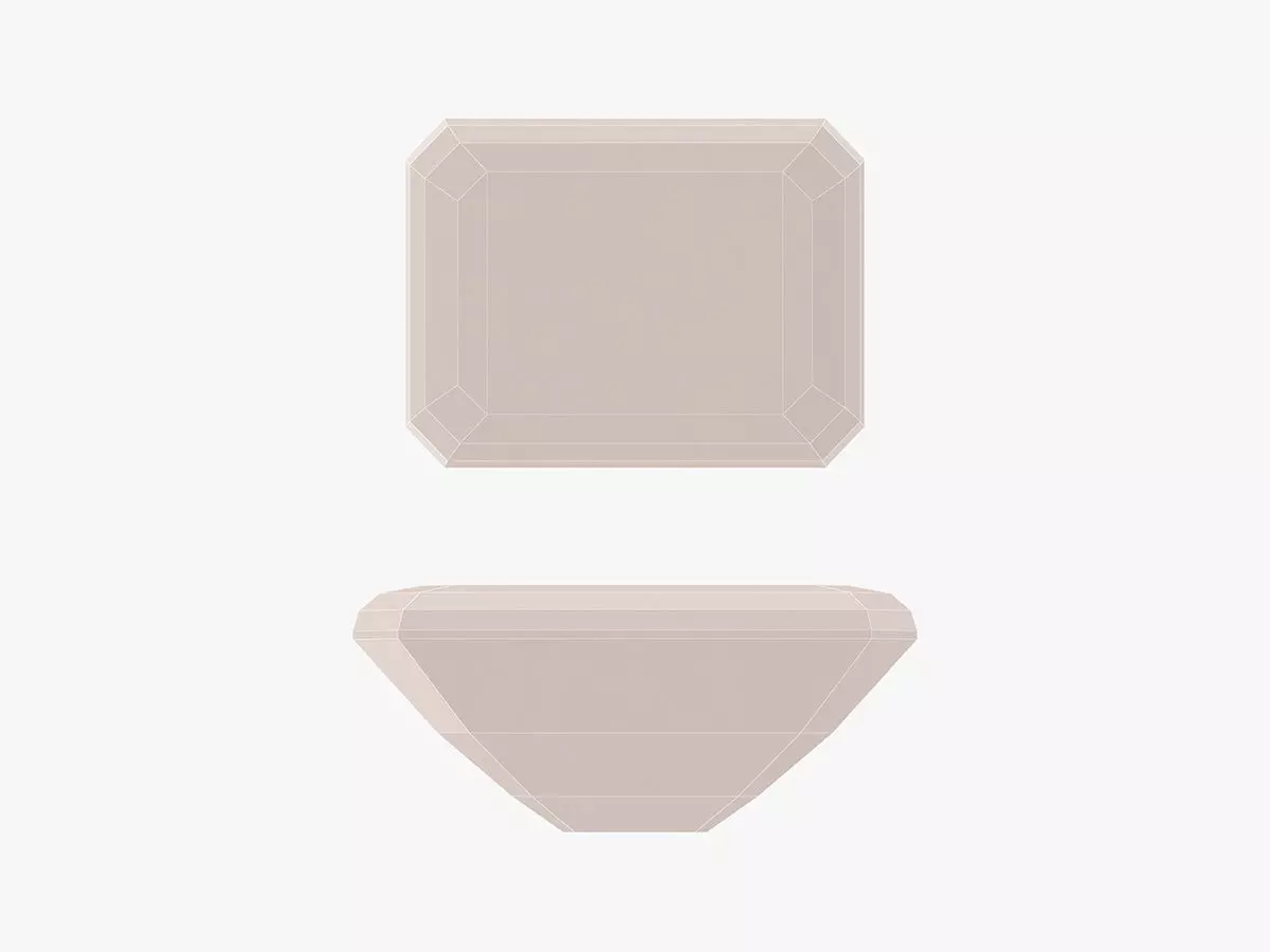 EMERALD Cut Diamond - 3D Printable 3D model_0