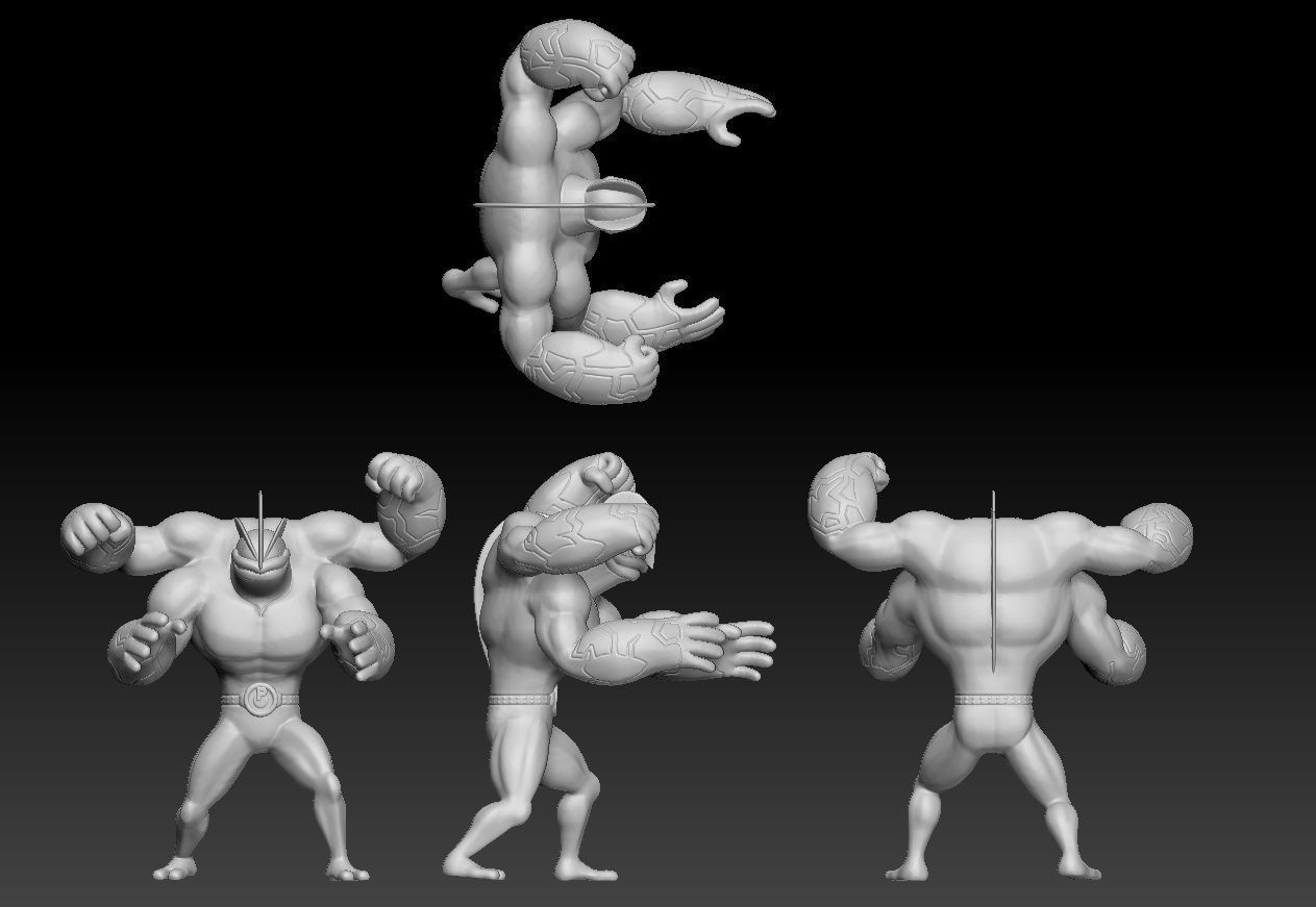 Gigantamax Machamp 3D print model_1