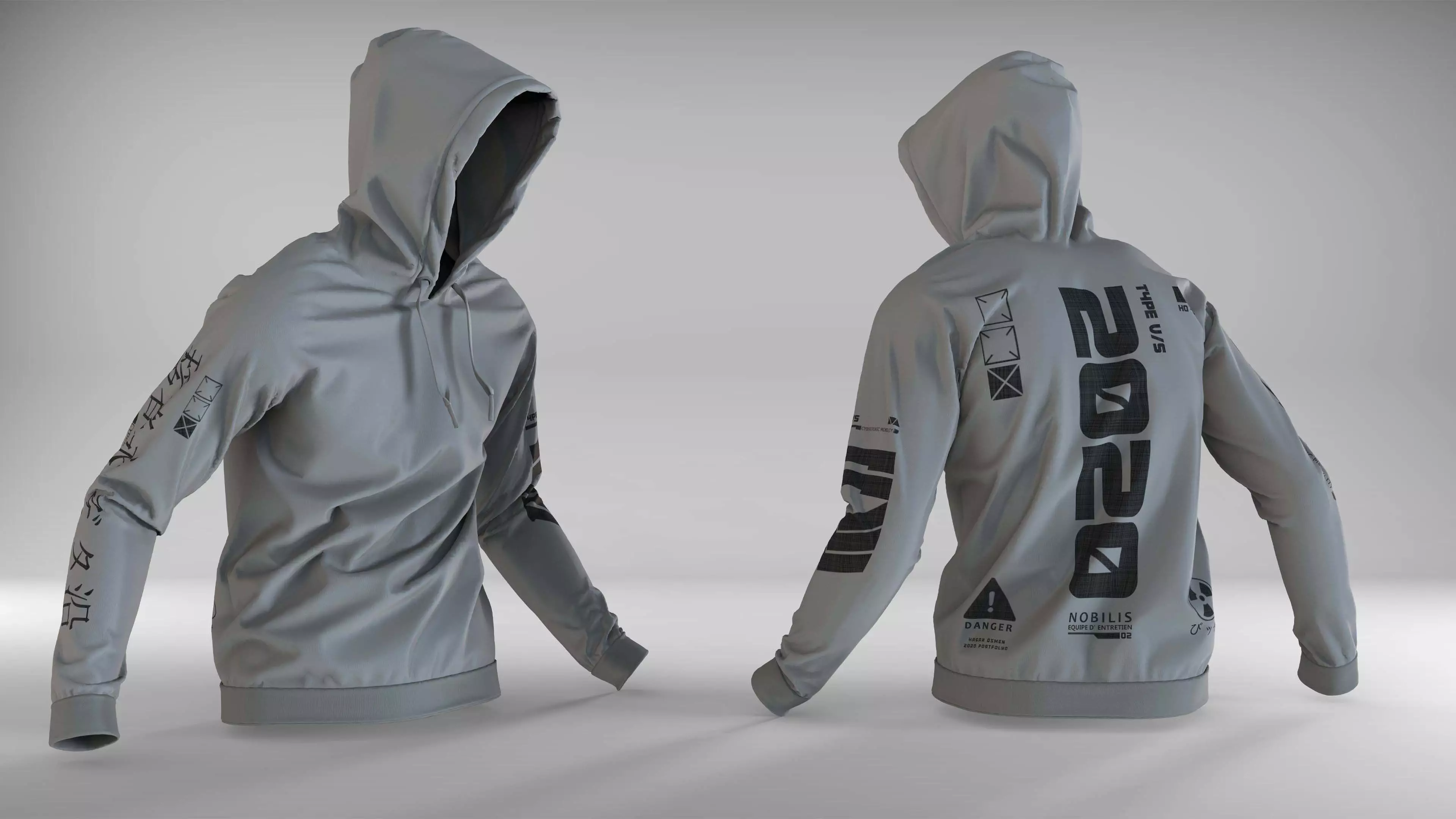 hoodie sweatshirt 3D model_0