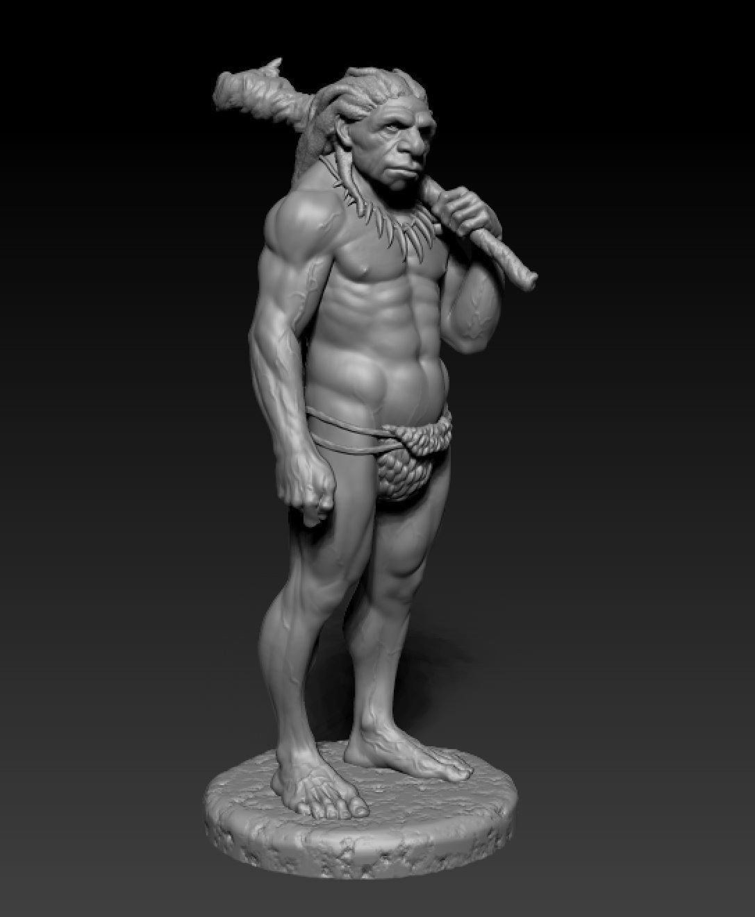 Caveman 3D print model_6