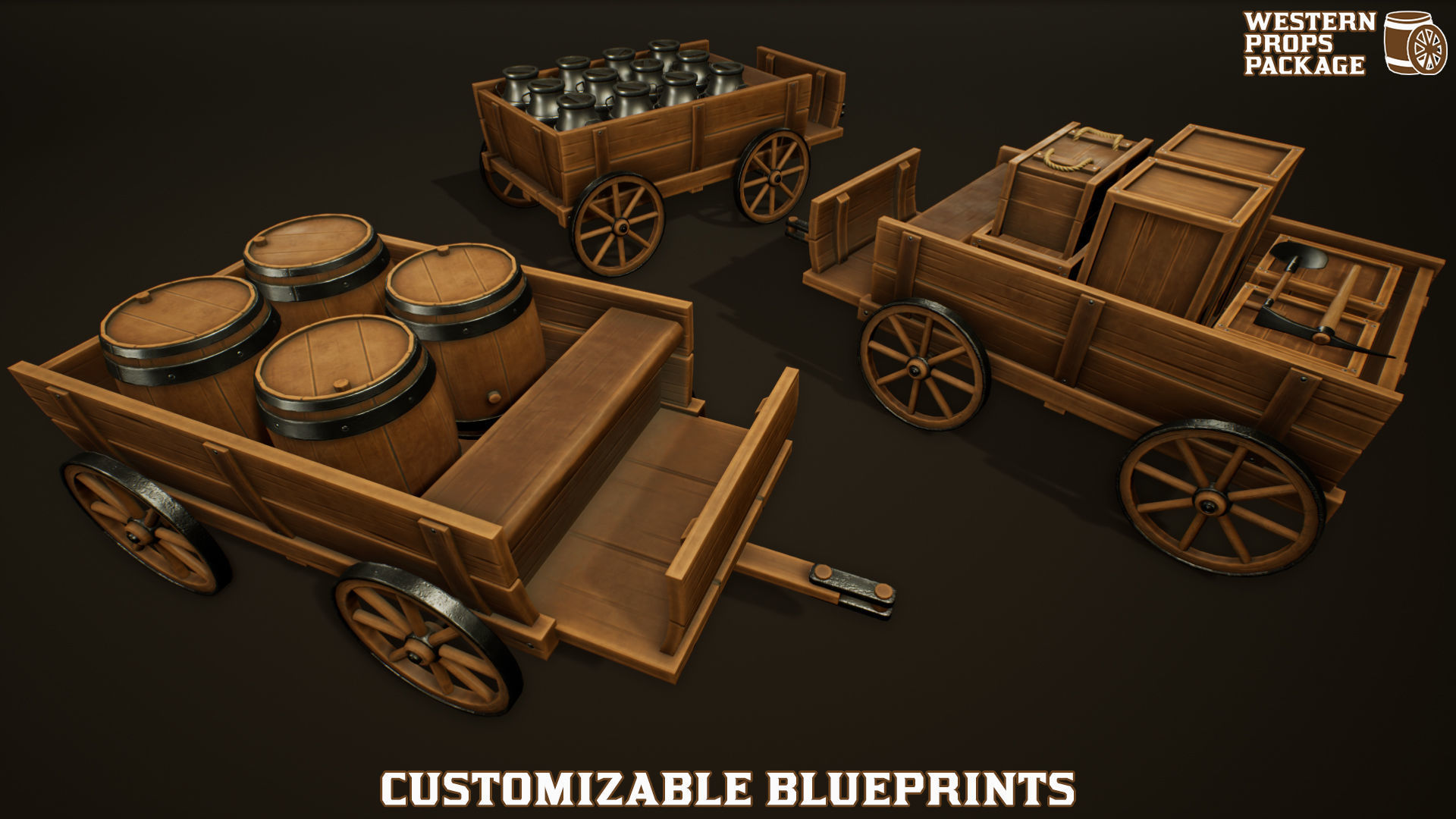 Western Props Package Low-poly 3D model_6
