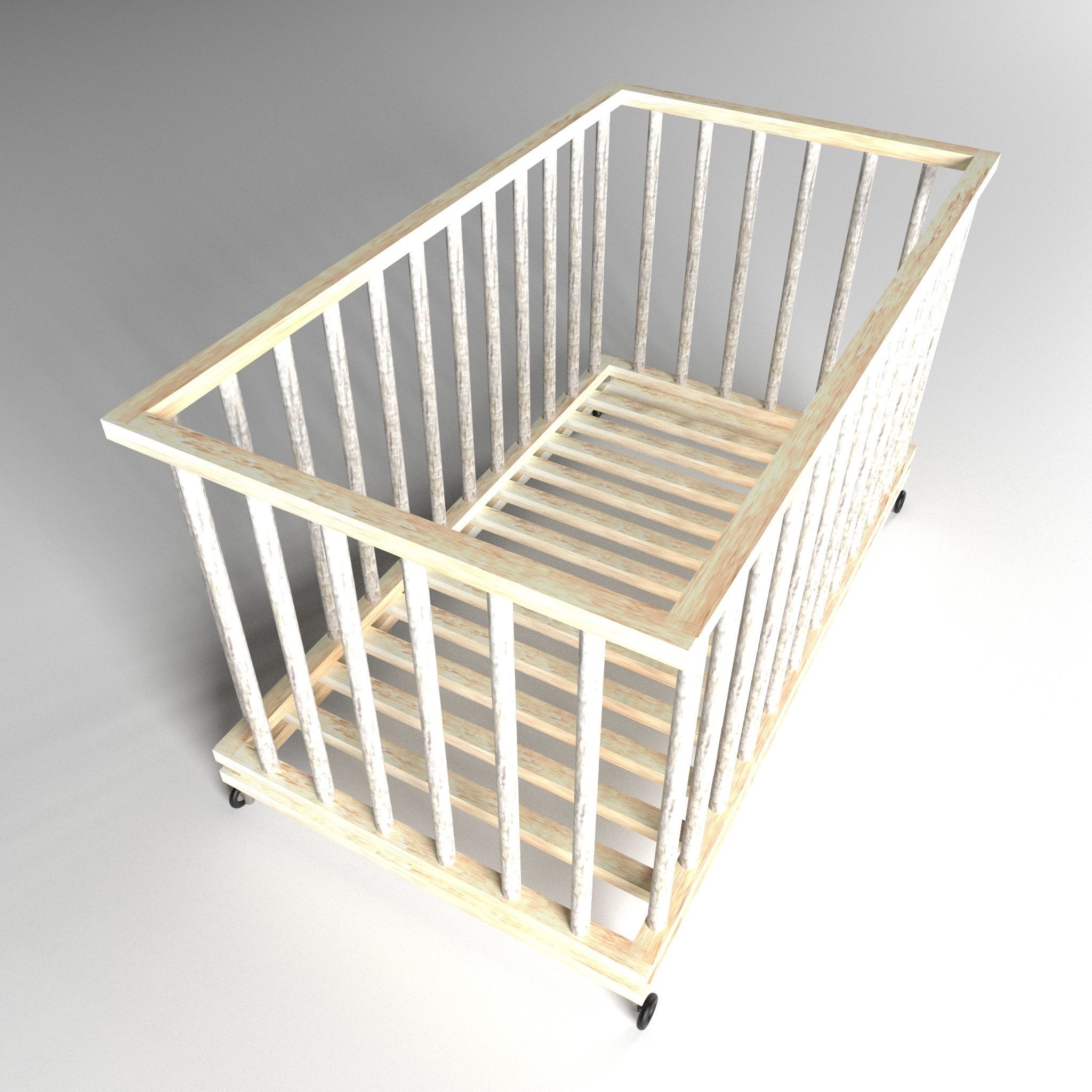 Baby Bed 3D model_9
