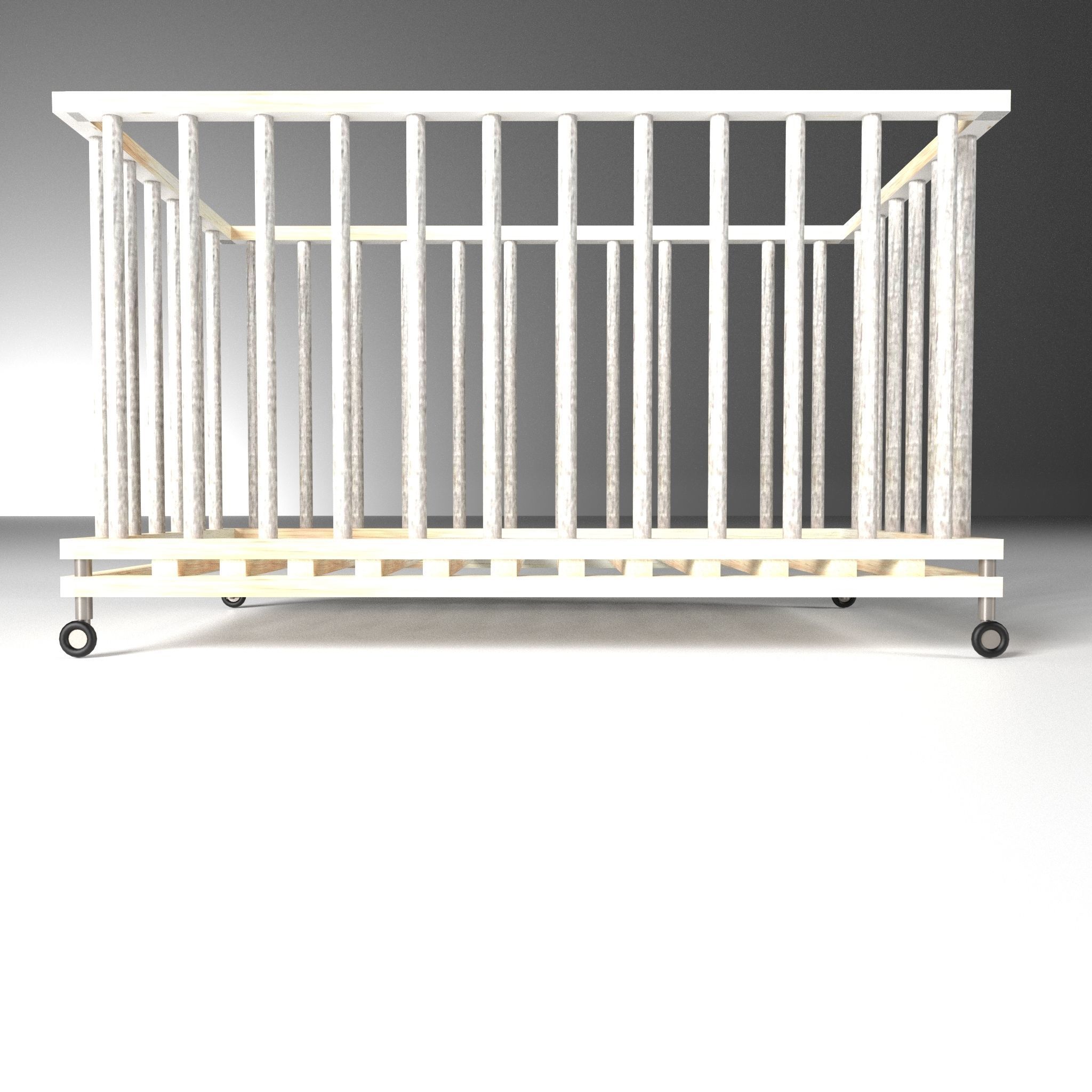 Baby Bed 3D model_5