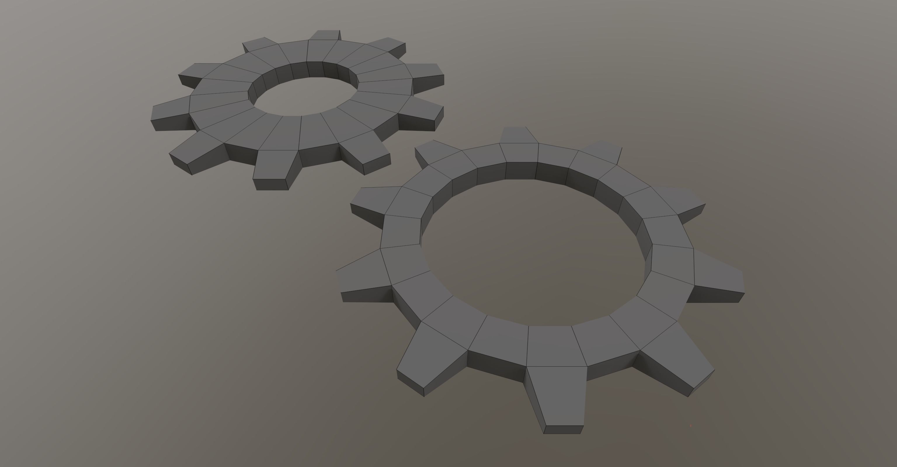 Cogwheels golden gear Free low-poly 3D model_3