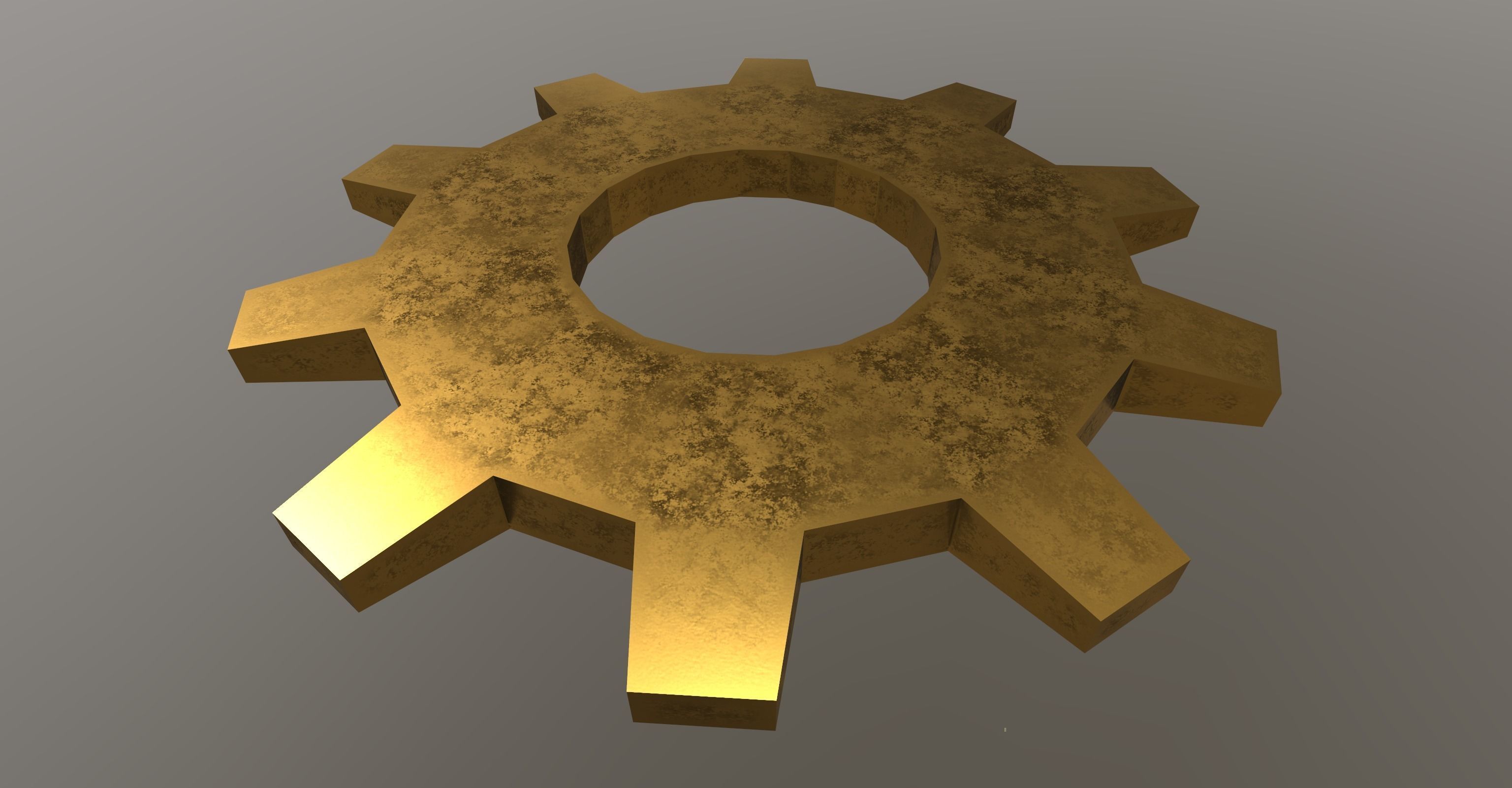 Cogwheels golden gear Free low-poly 3D model_2