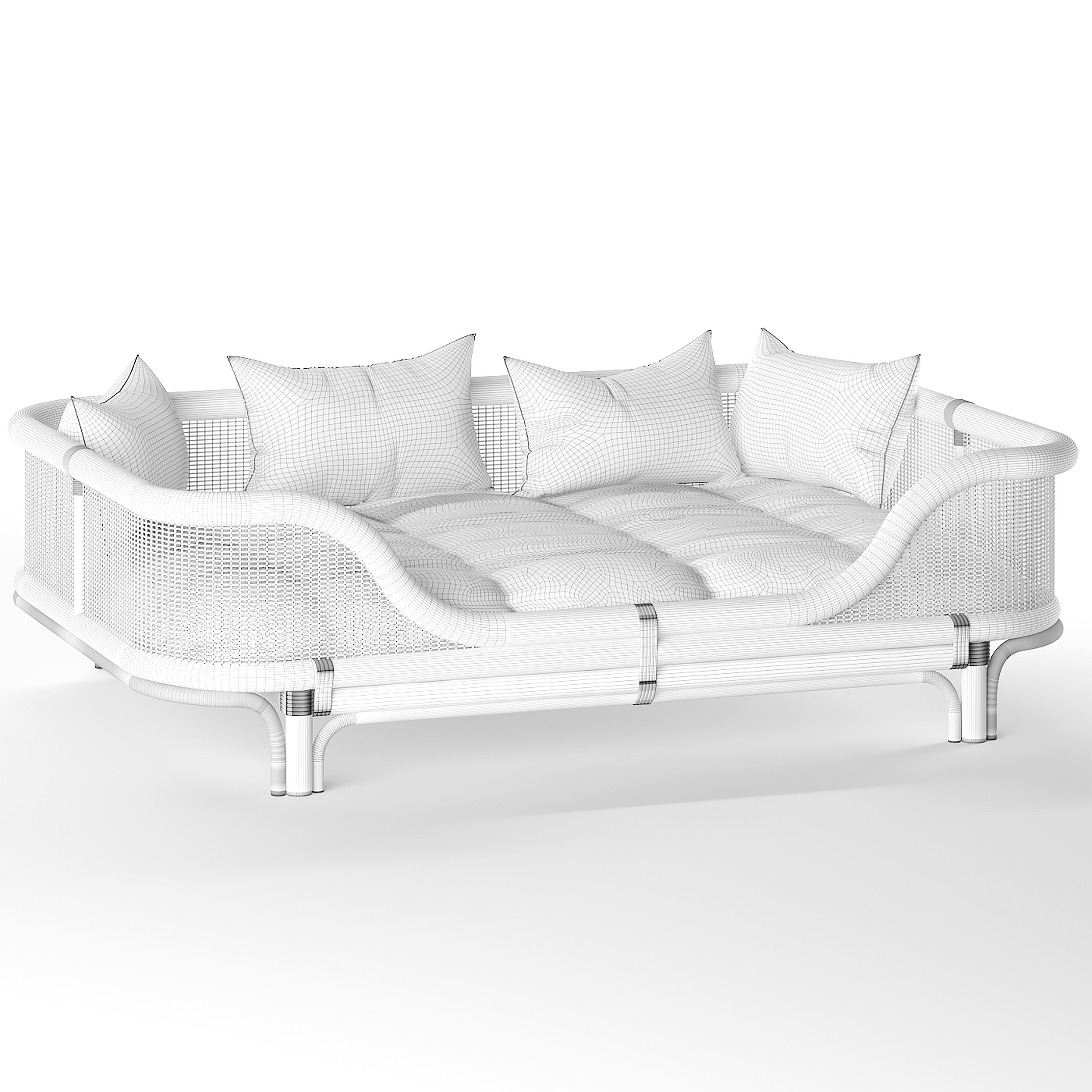 sofa Venus Rattan Daybed 3D model_3