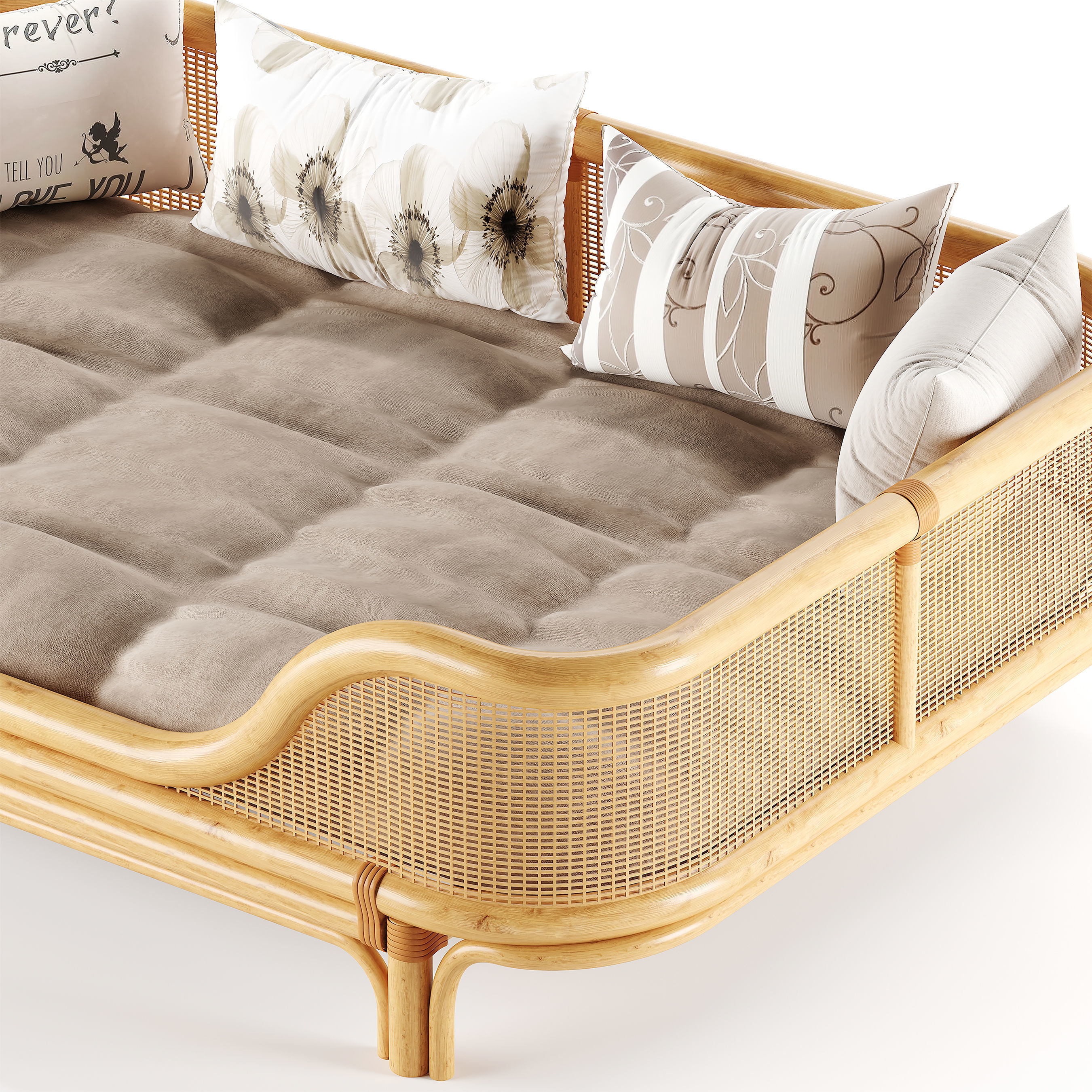 sofa Venus Rattan Daybed 3D model_2