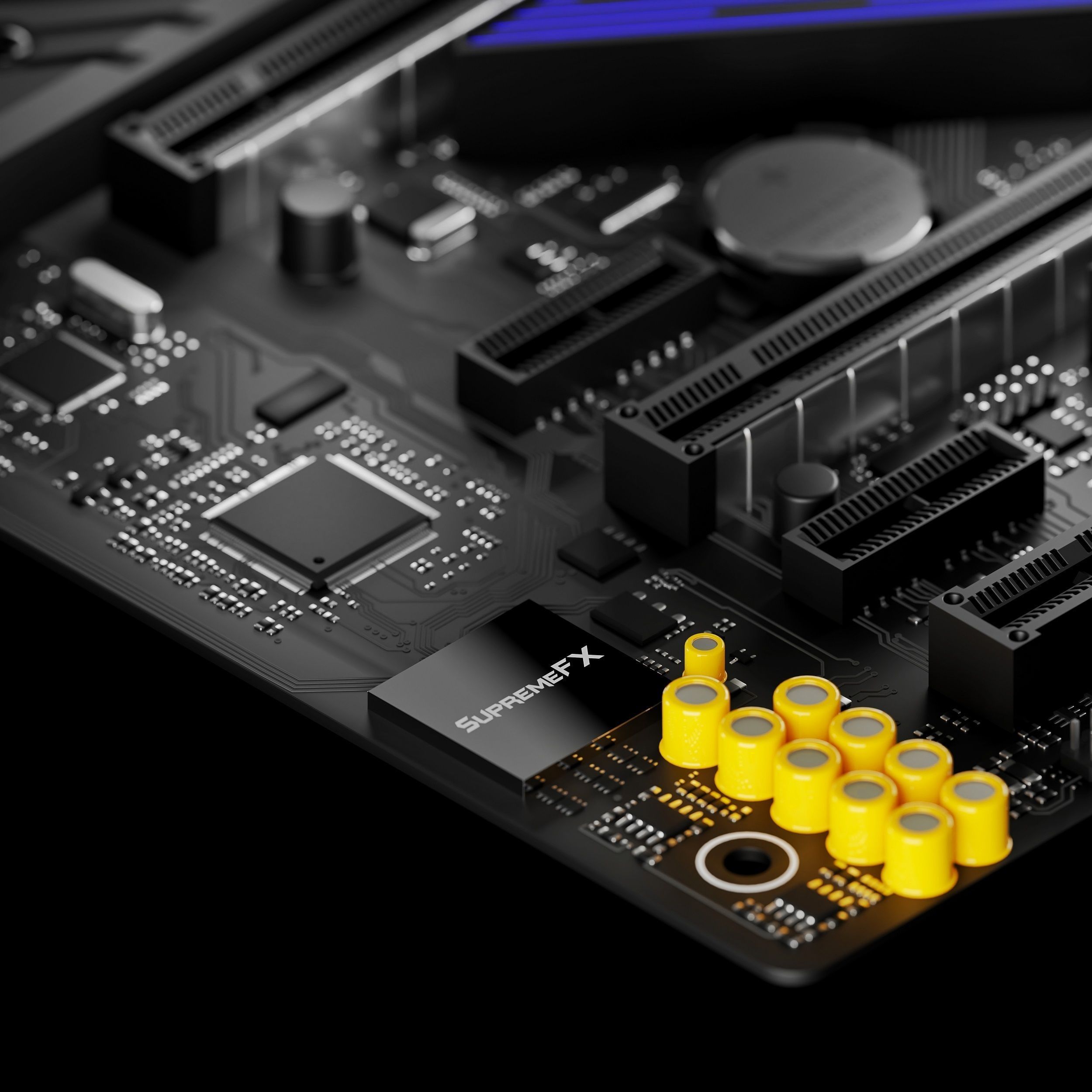 ASUS ROG STRIX X570E-GAMING Motherboard PCB 3D model_4