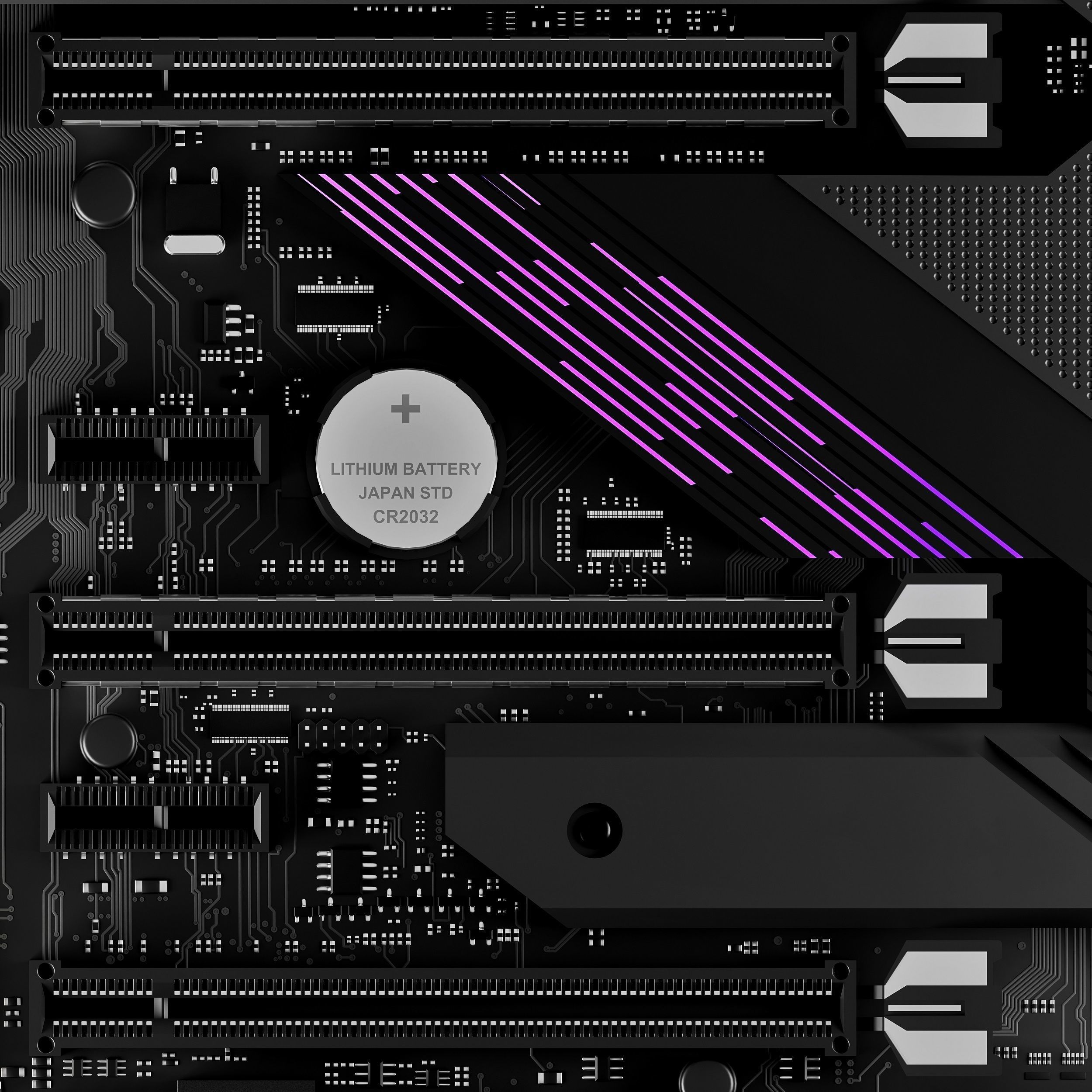 ASUS ROG STRIX X570E-GAMING Motherboard PCB 3D model_6