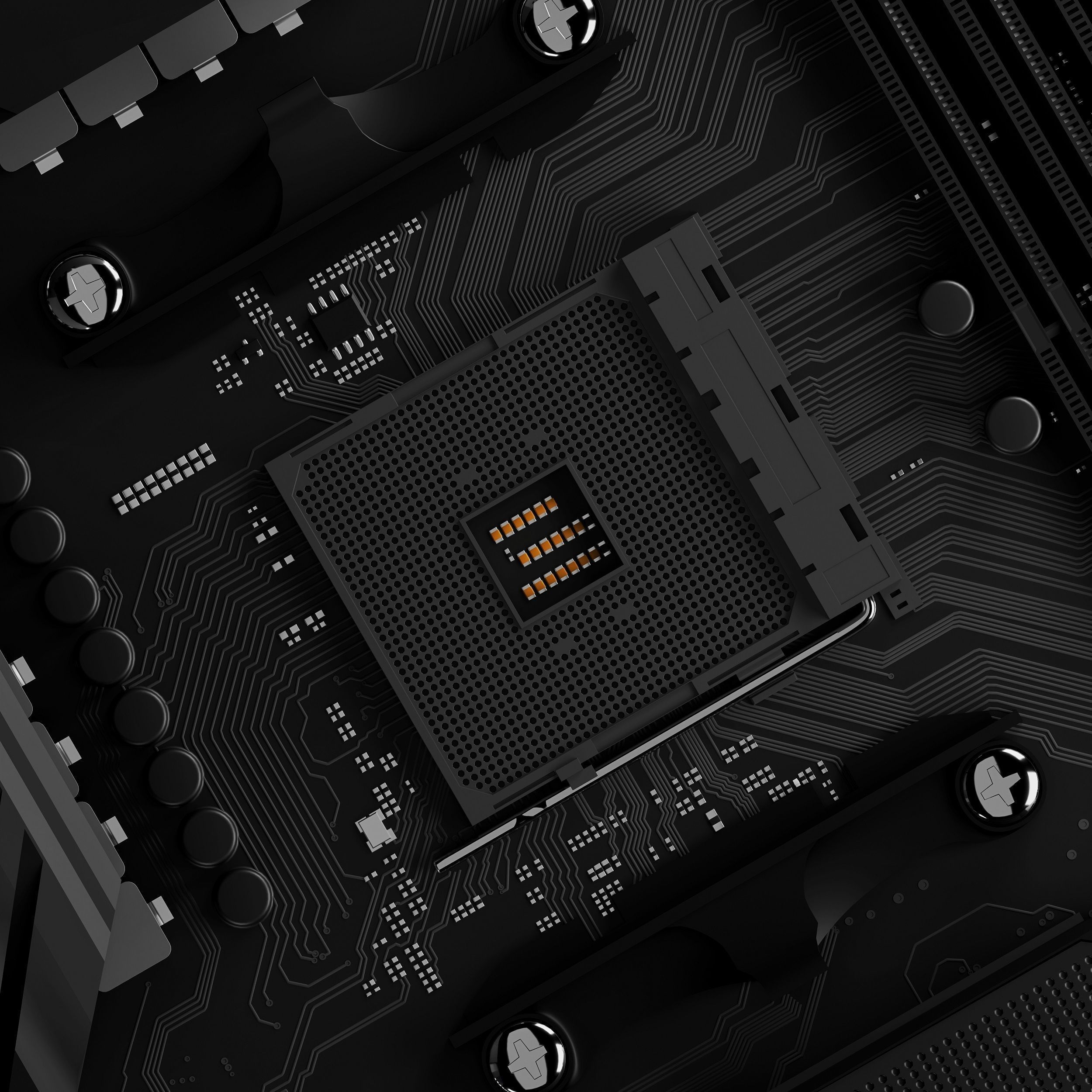 ASUS ROG STRIX X570E-GAMING Motherboard PCB 3D model_5