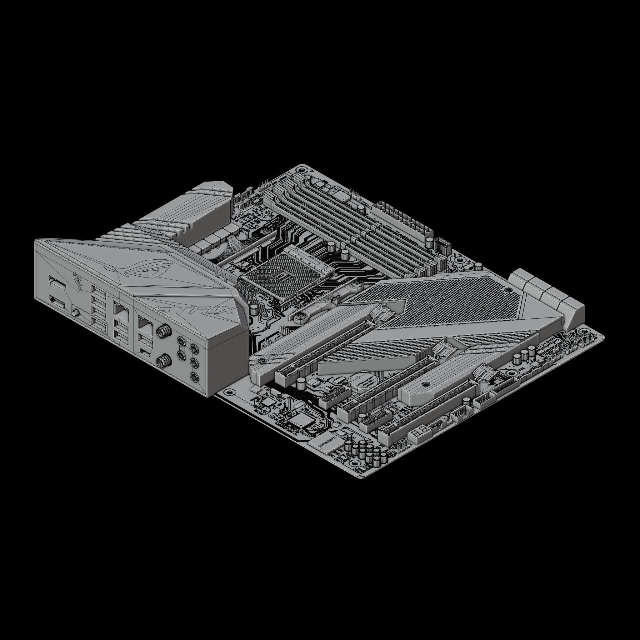 ASUS ROG STRIX X570E-GAMING Motherboard PCB 3D model_3