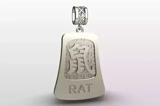 Chinese zodiac - 12 animals - pendant with bail - Rat 3D print model