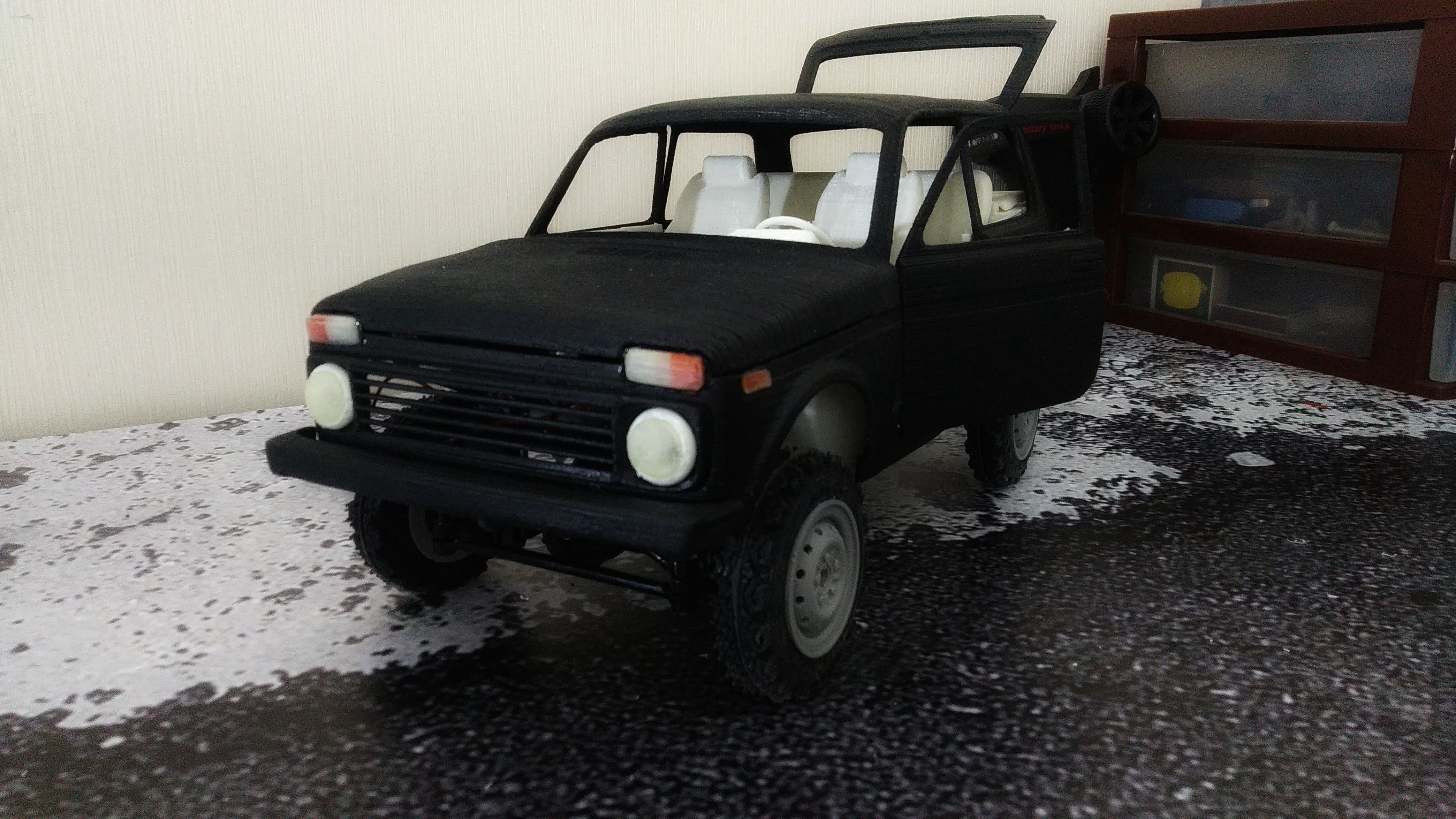 RC car Lada Niva with interior chassis WPL C24 stl file 3D print model_2