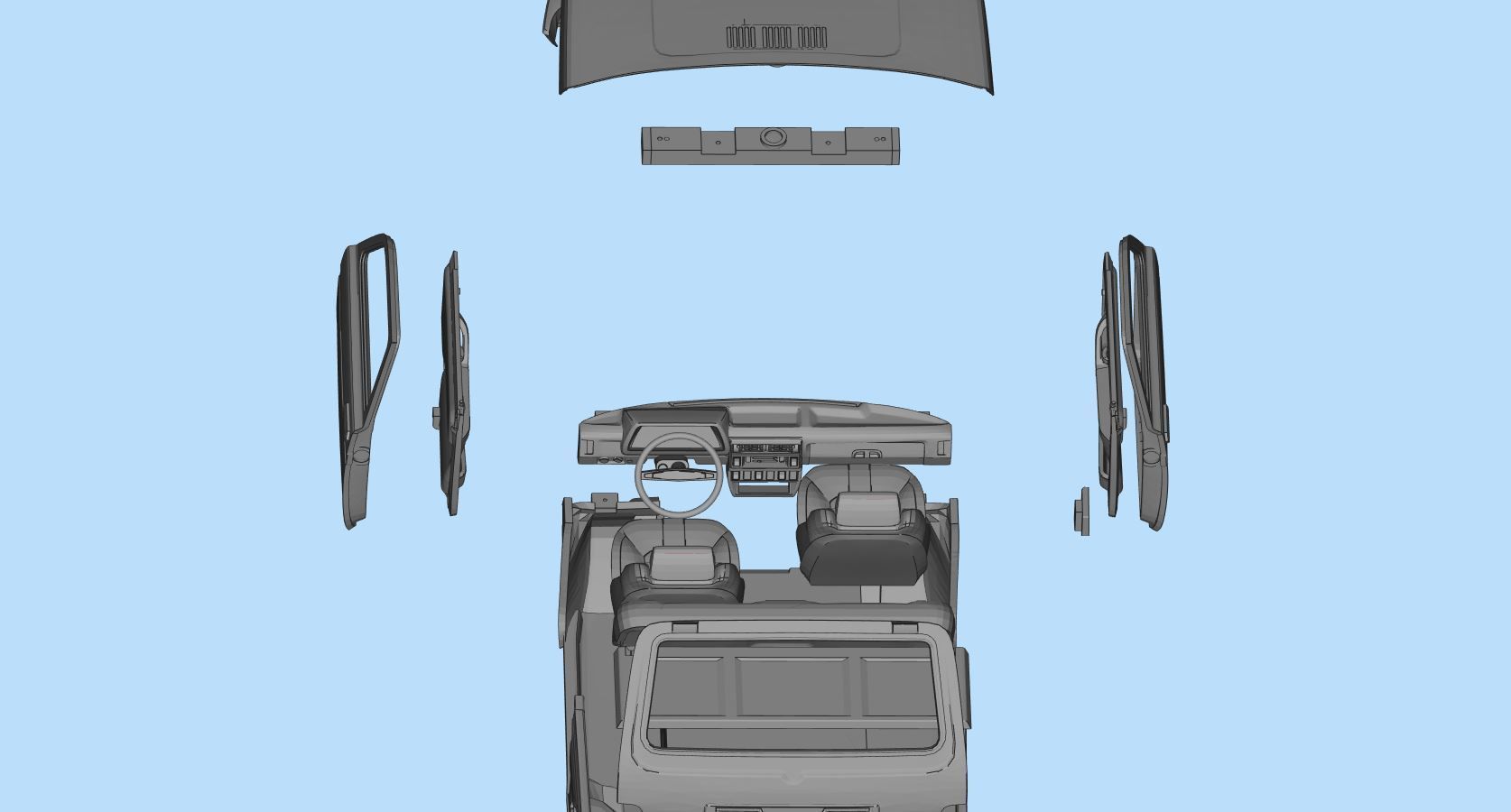 RC car Lada Niva with interior chassis WPL C24 stl file 3D print model_16