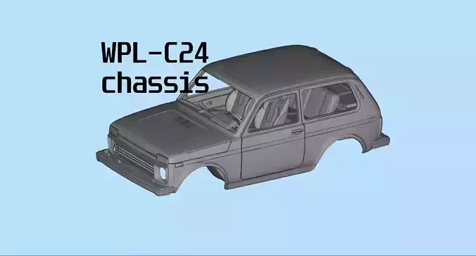 RC car Lada Niva with interior chassis WPL C24 stl file 3D print model