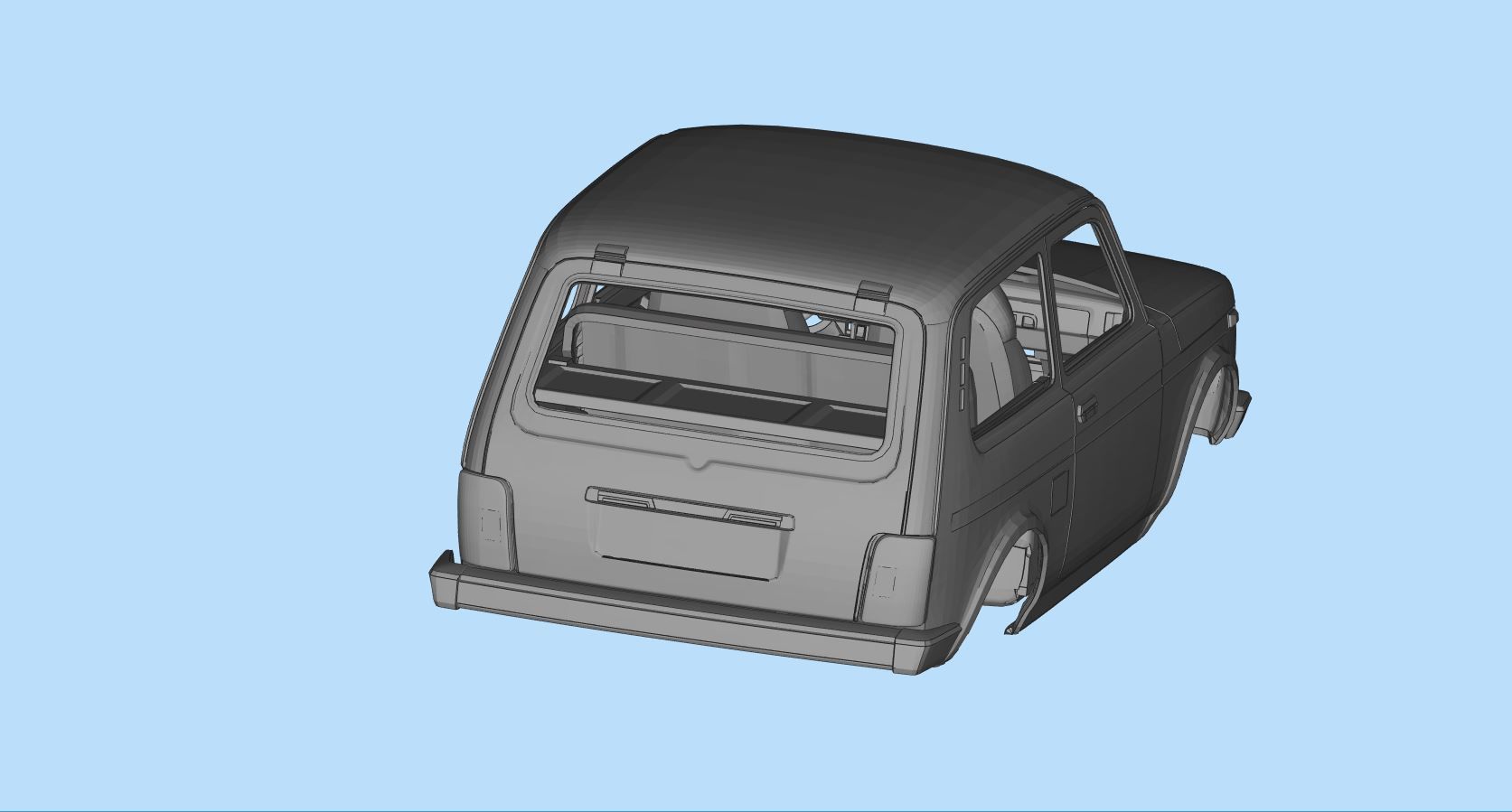 RC car Lada Niva with interior chassis WPL C24 stl file 3D print model_8