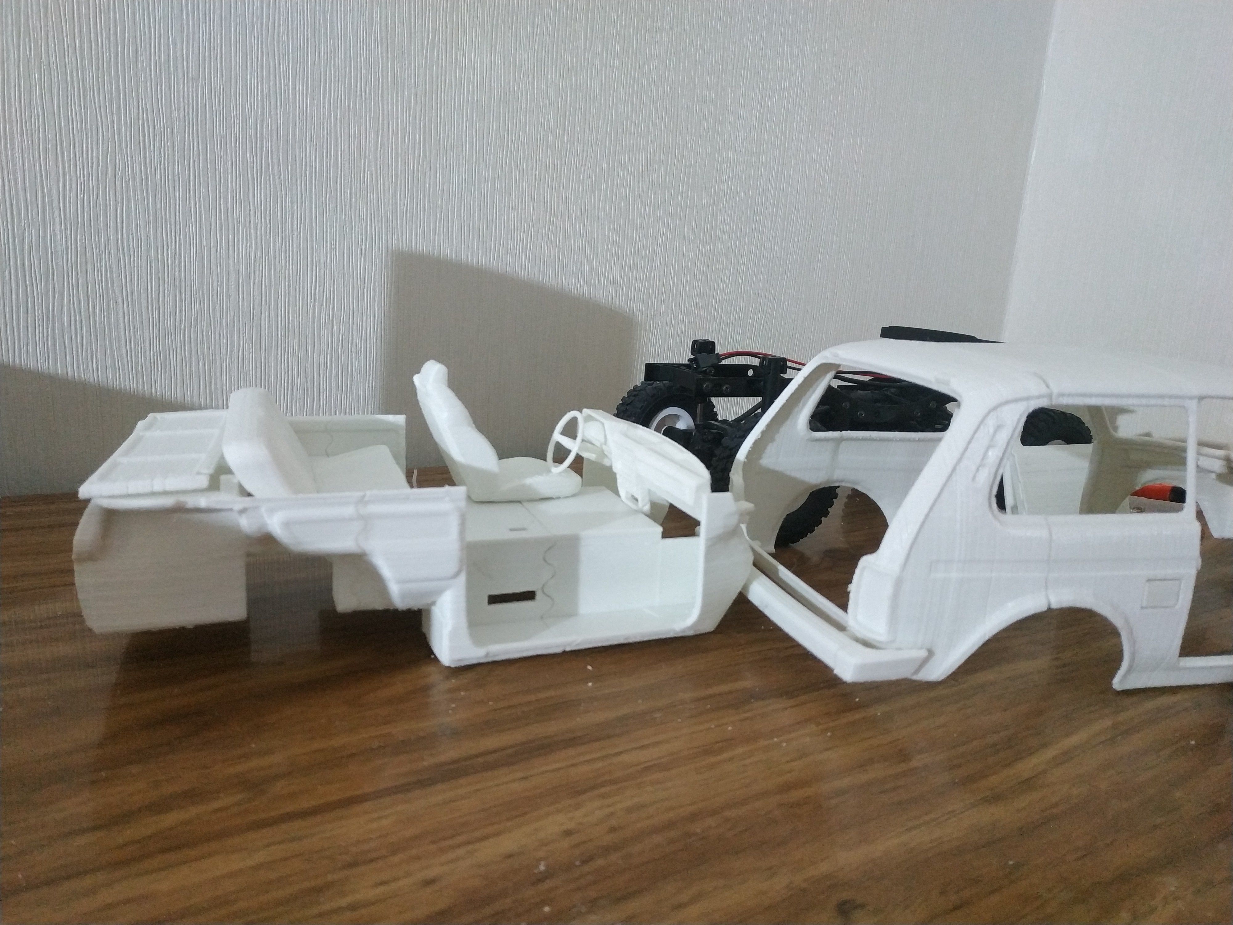 RC car Lada Niva with interior chassis WPL C24 stl file 3D print model_21