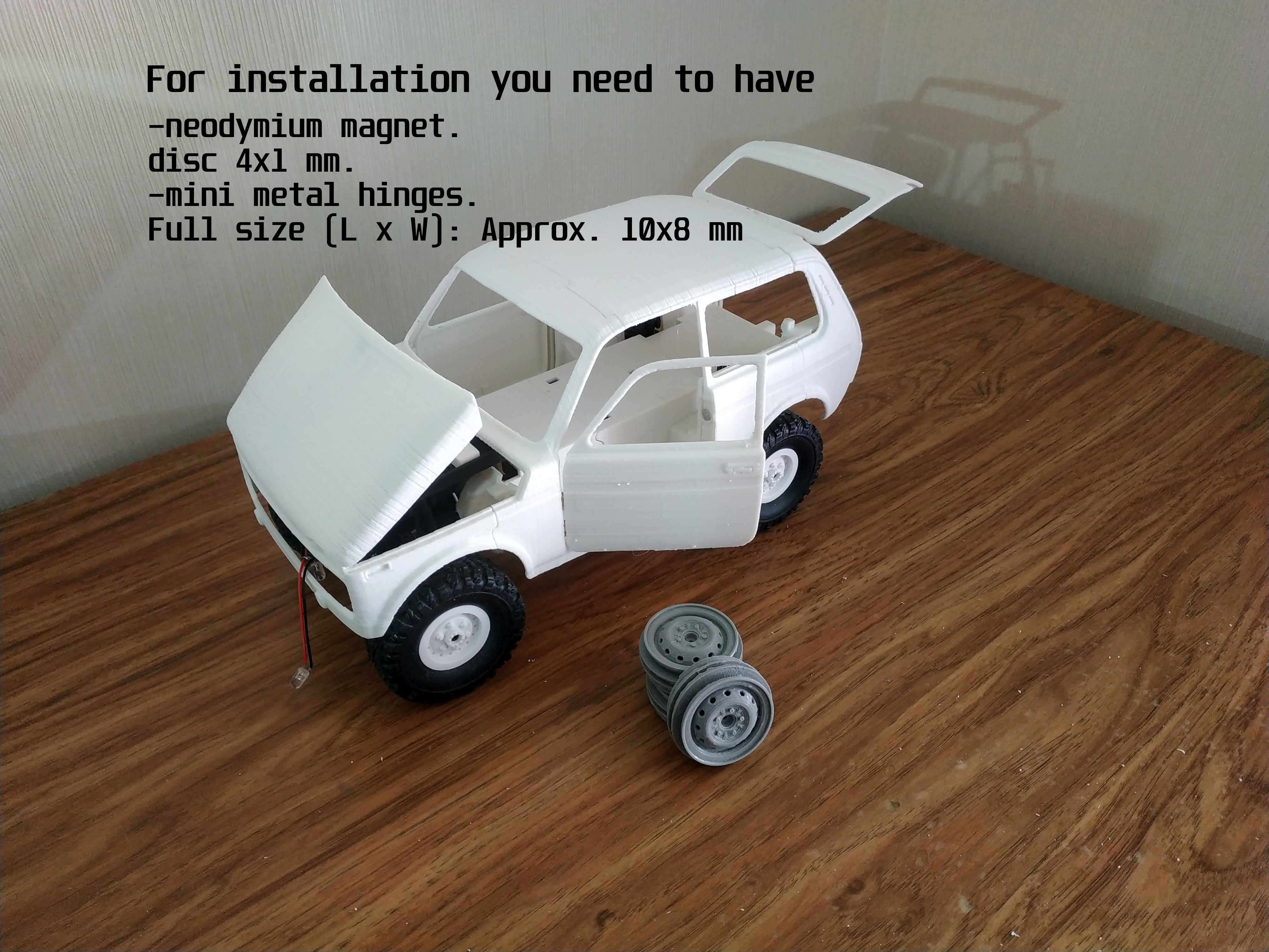 RC car Lada Niva with interior chassis WPL C24 stl file 3D print model_3