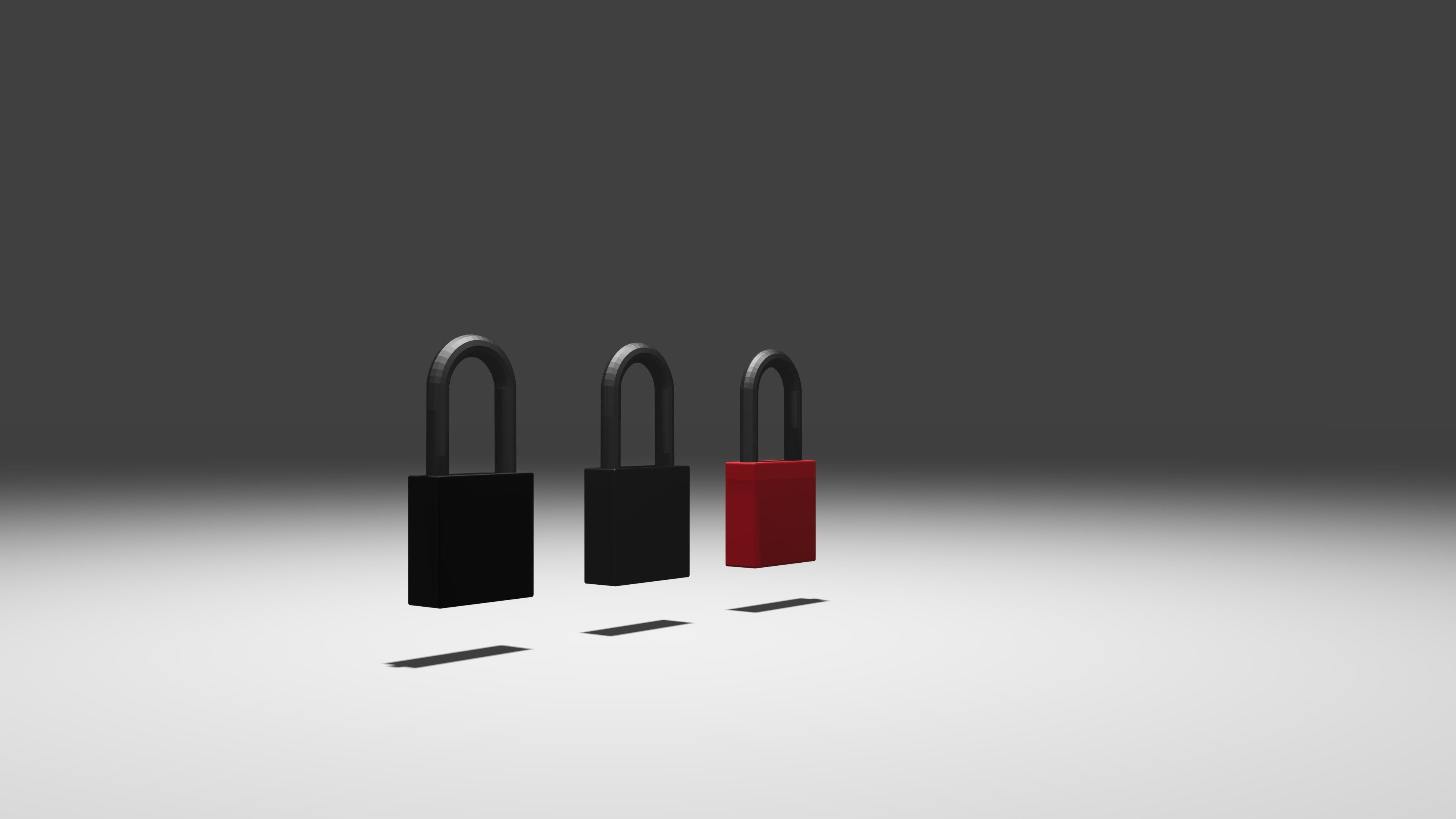 padlock lowpoly Game-ready three padlocks Low-poly 3D model_22
