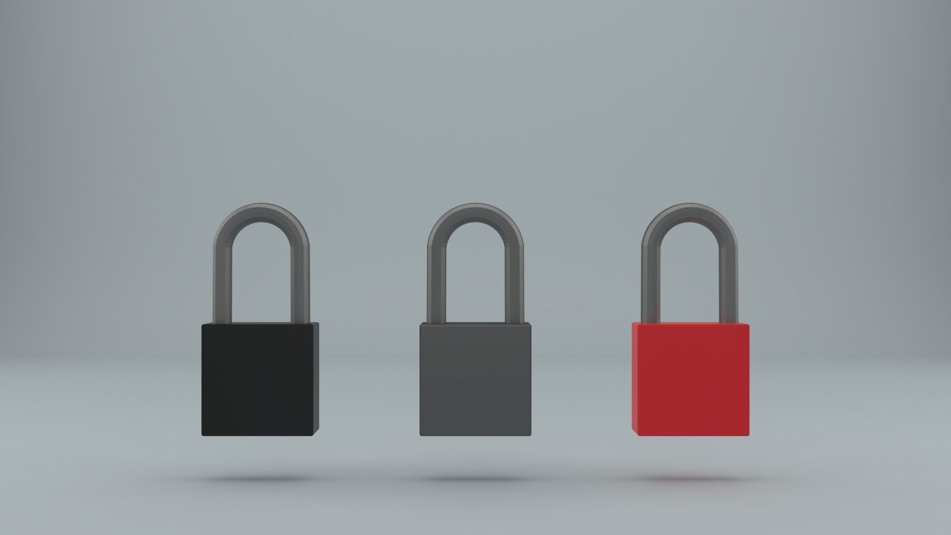 padlock lowpoly Game-ready three padlocks Low-poly 3D model_24