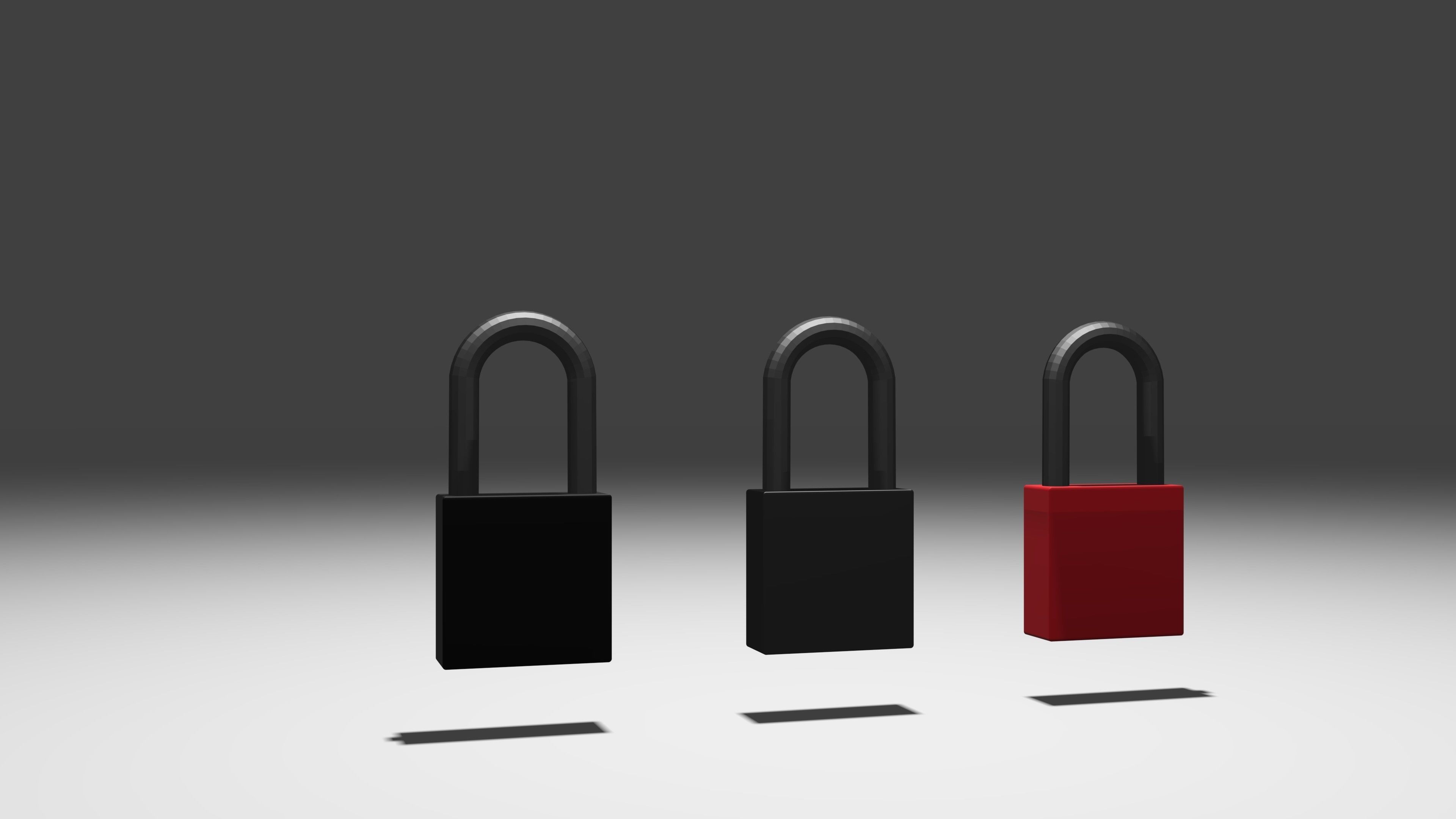 padlock lowpoly Game-ready three padlocks Low-poly 3D model_13