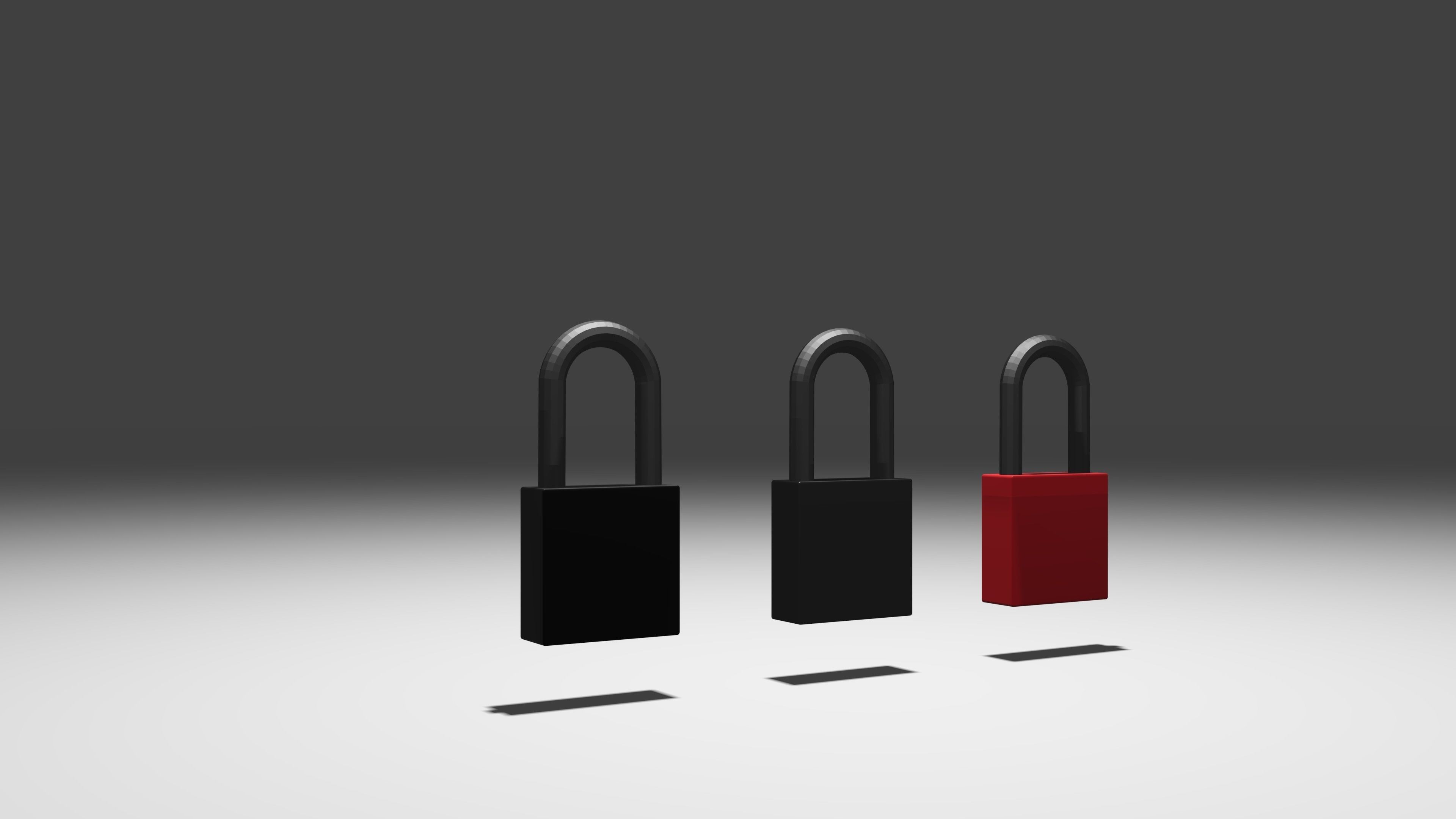 padlock lowpoly Game-ready three padlocks Low-poly 3D model_17