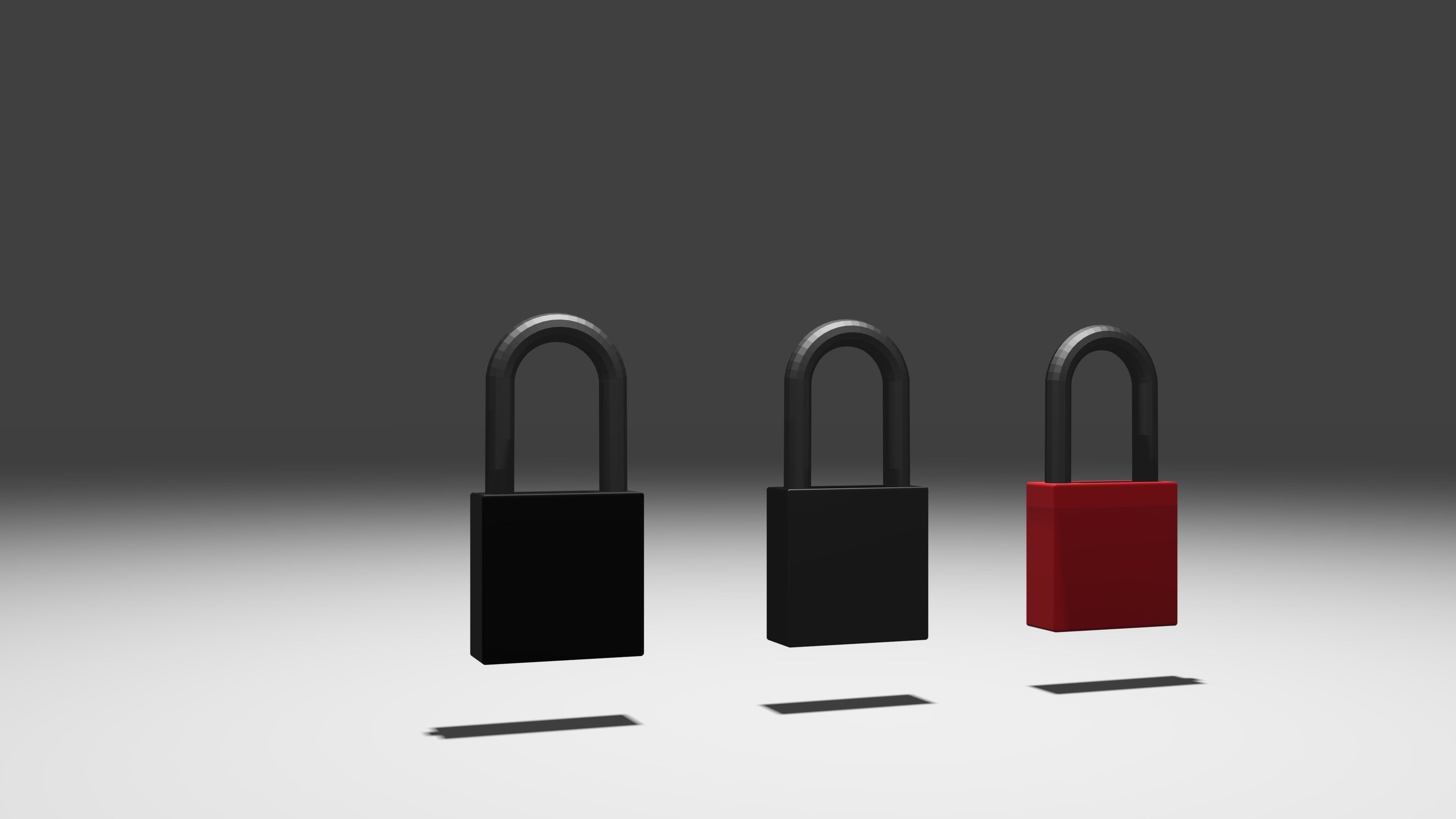 padlock lowpoly Game-ready three padlocks Low-poly 3D model_15