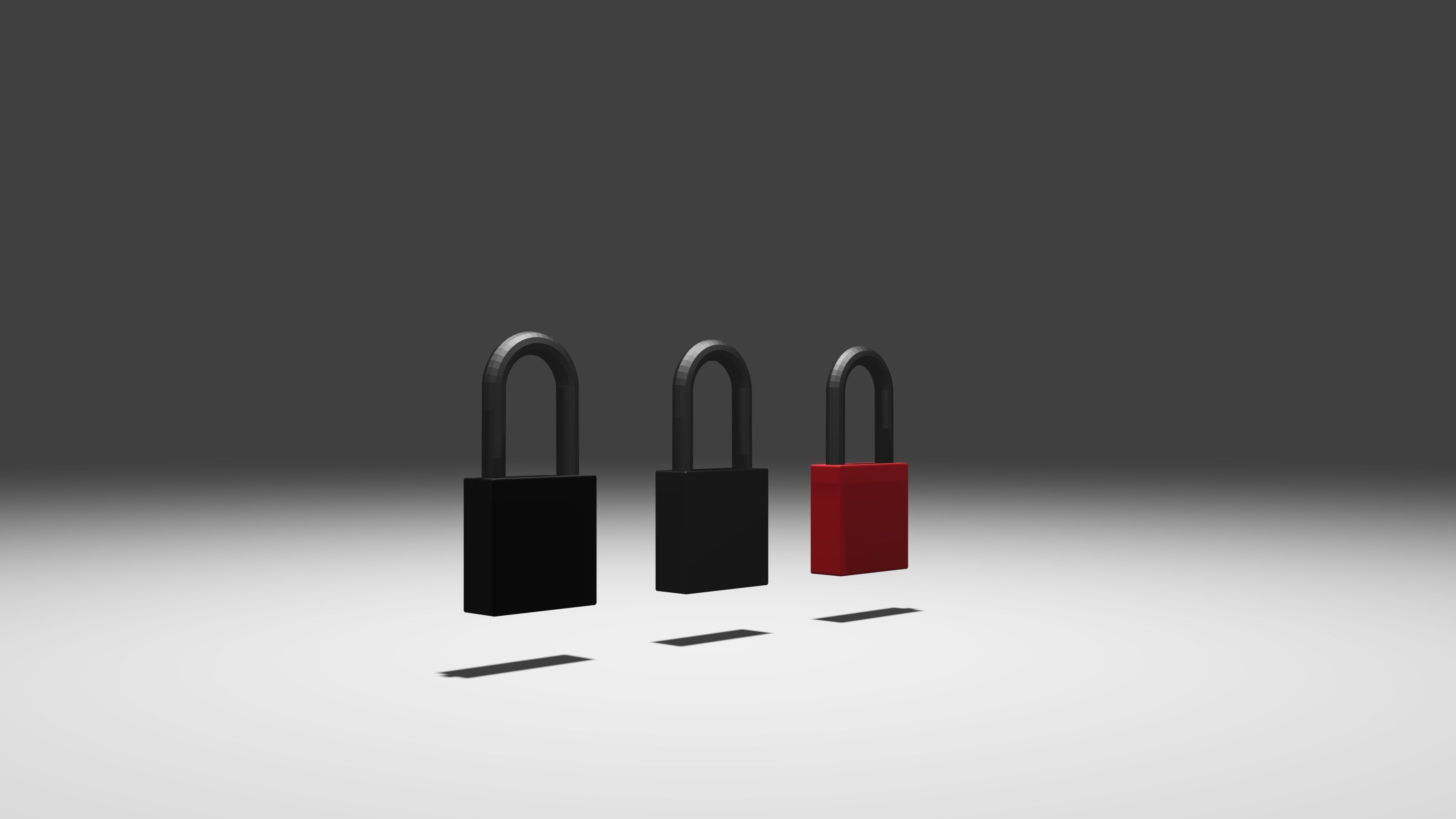 padlock lowpoly Game-ready three padlocks Low-poly 3D model_21