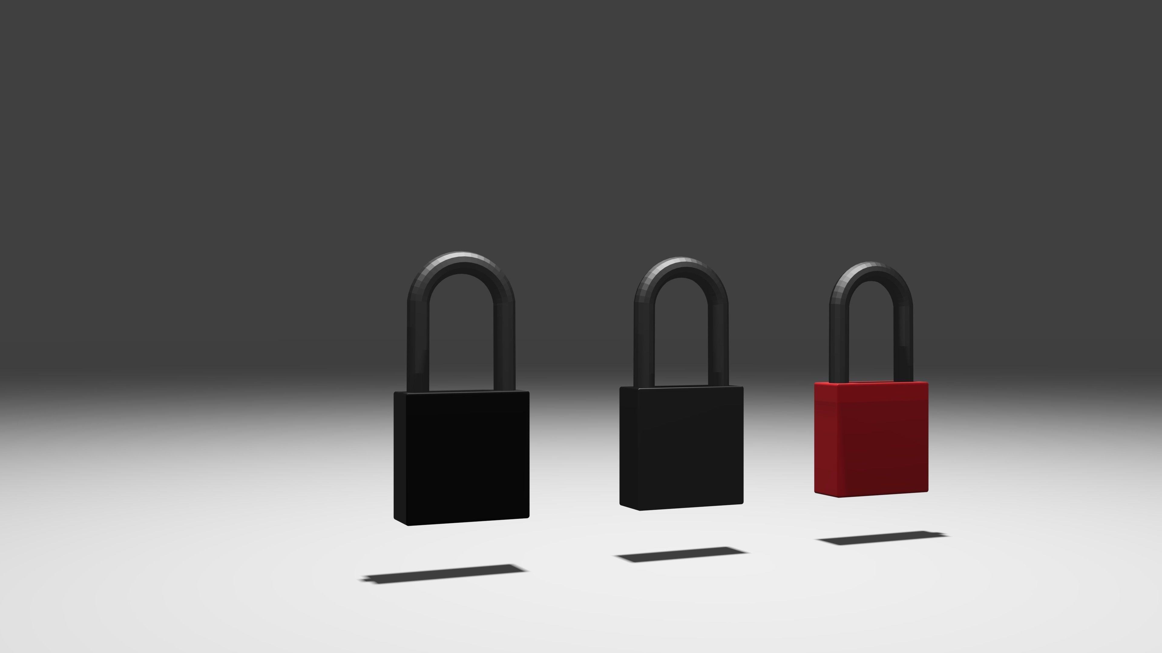 padlock lowpoly Game-ready three padlocks Low-poly 3D model_16
