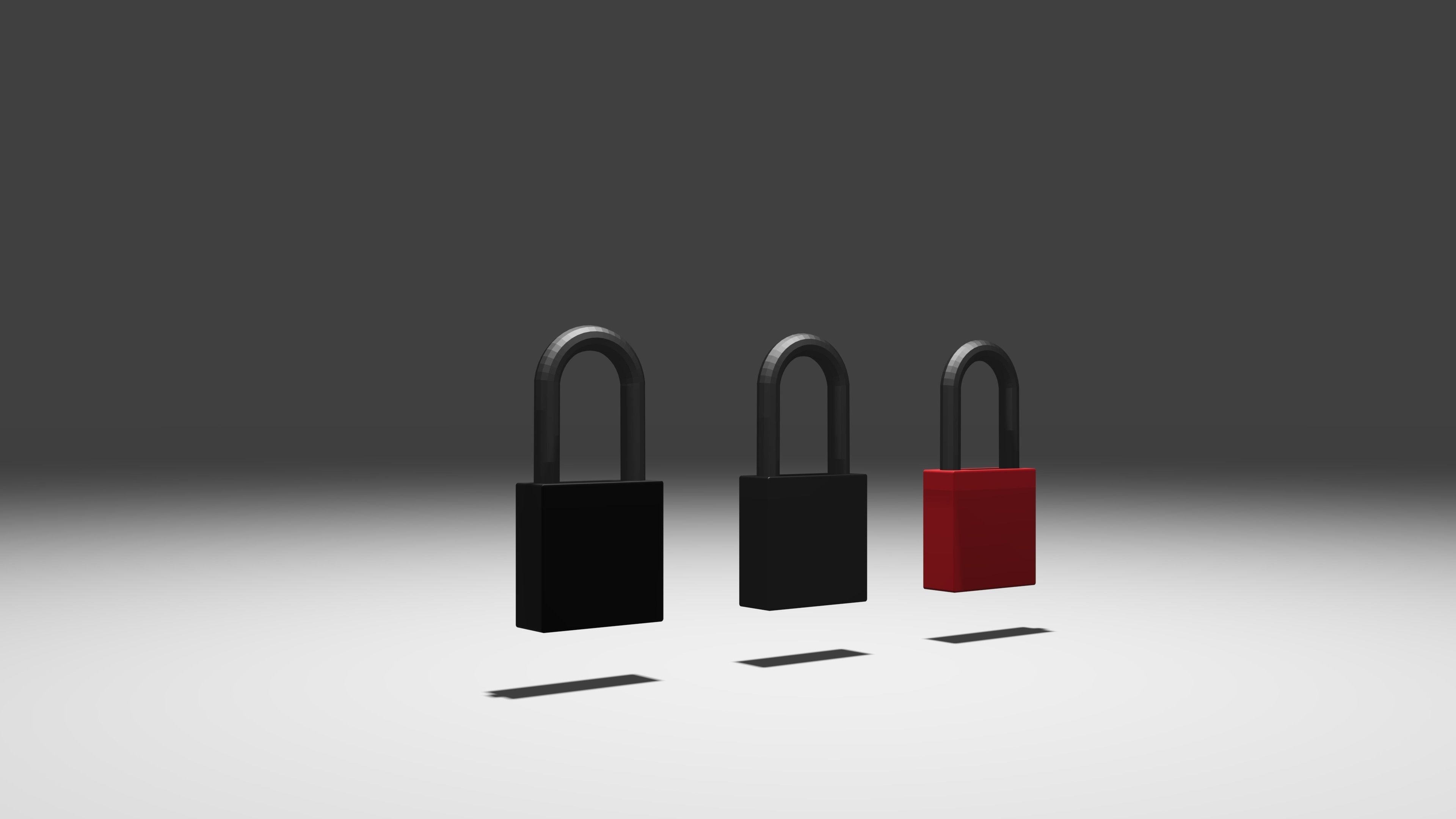 padlock lowpoly Game-ready three padlocks Low-poly 3D model_19