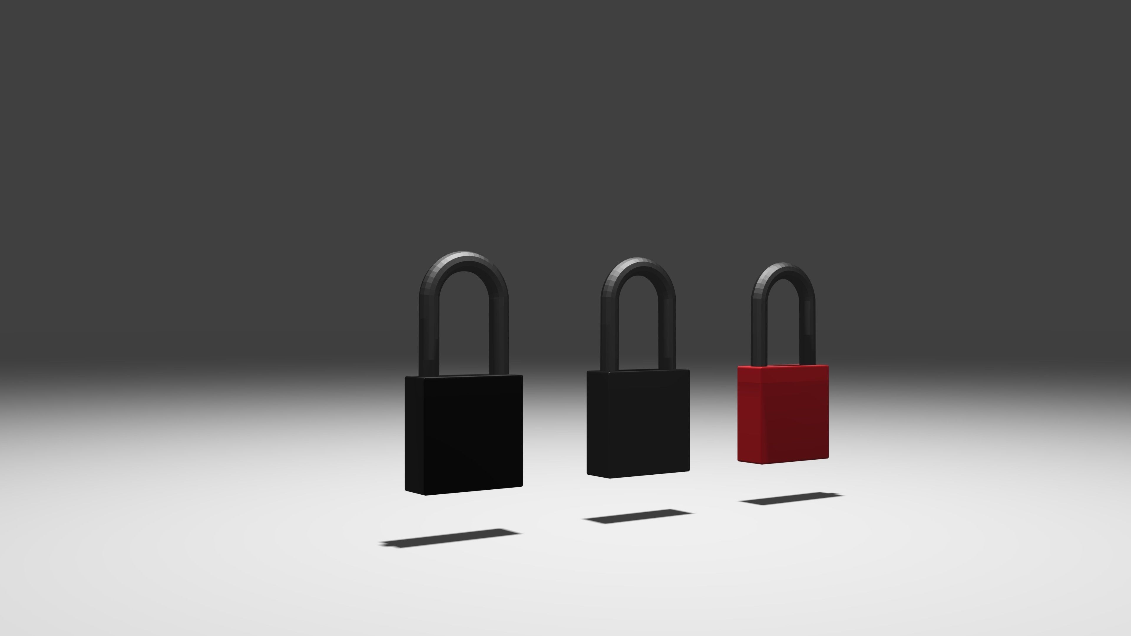 padlock lowpoly Game-ready three padlocks Low-poly 3D model_18