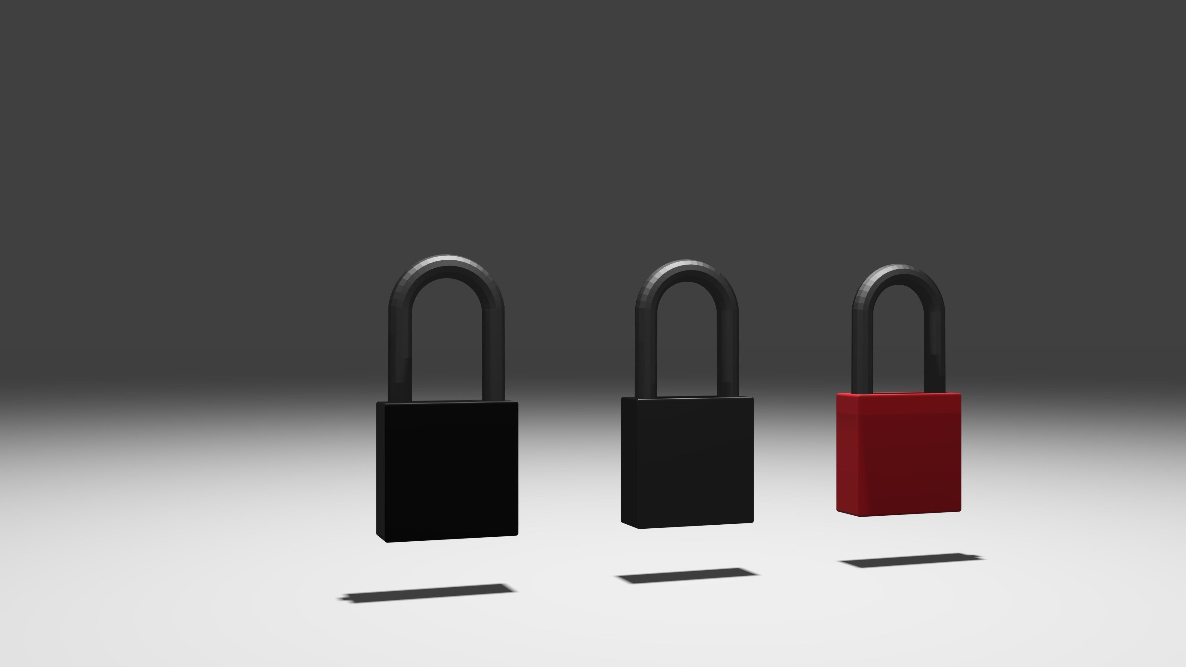 padlock lowpoly Game-ready three padlocks Low-poly 3D model_14