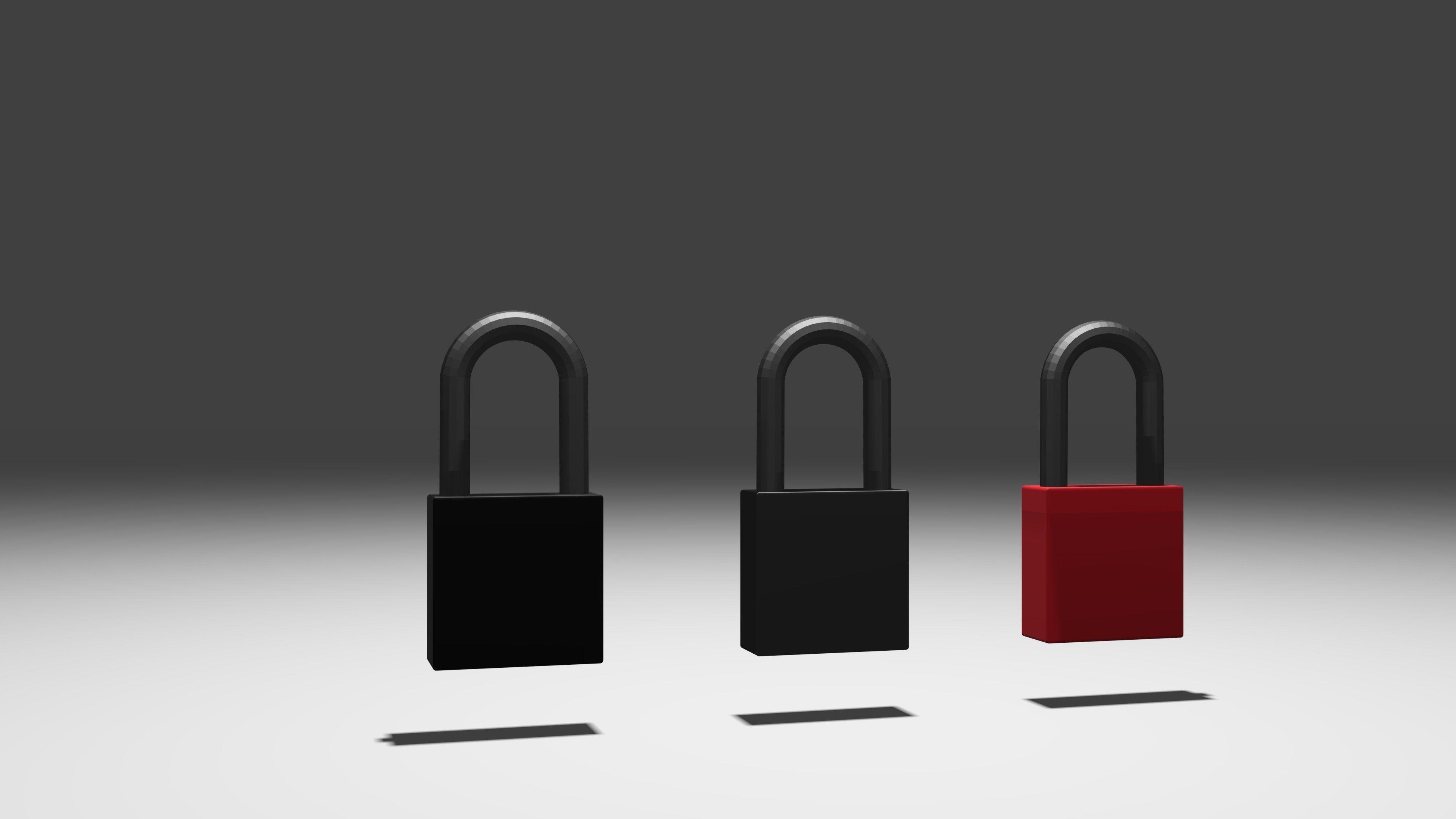 padlock lowpoly Game-ready three padlocks Low-poly 3D model_12