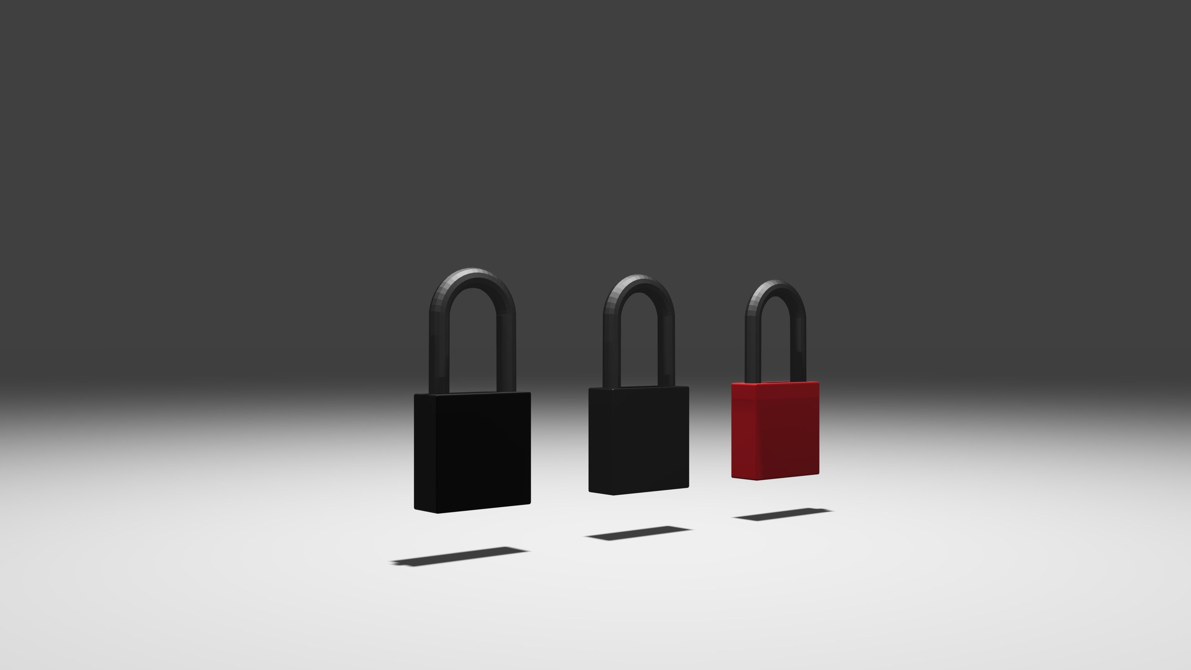 padlock lowpoly Game-ready three padlocks Low-poly 3D model_20